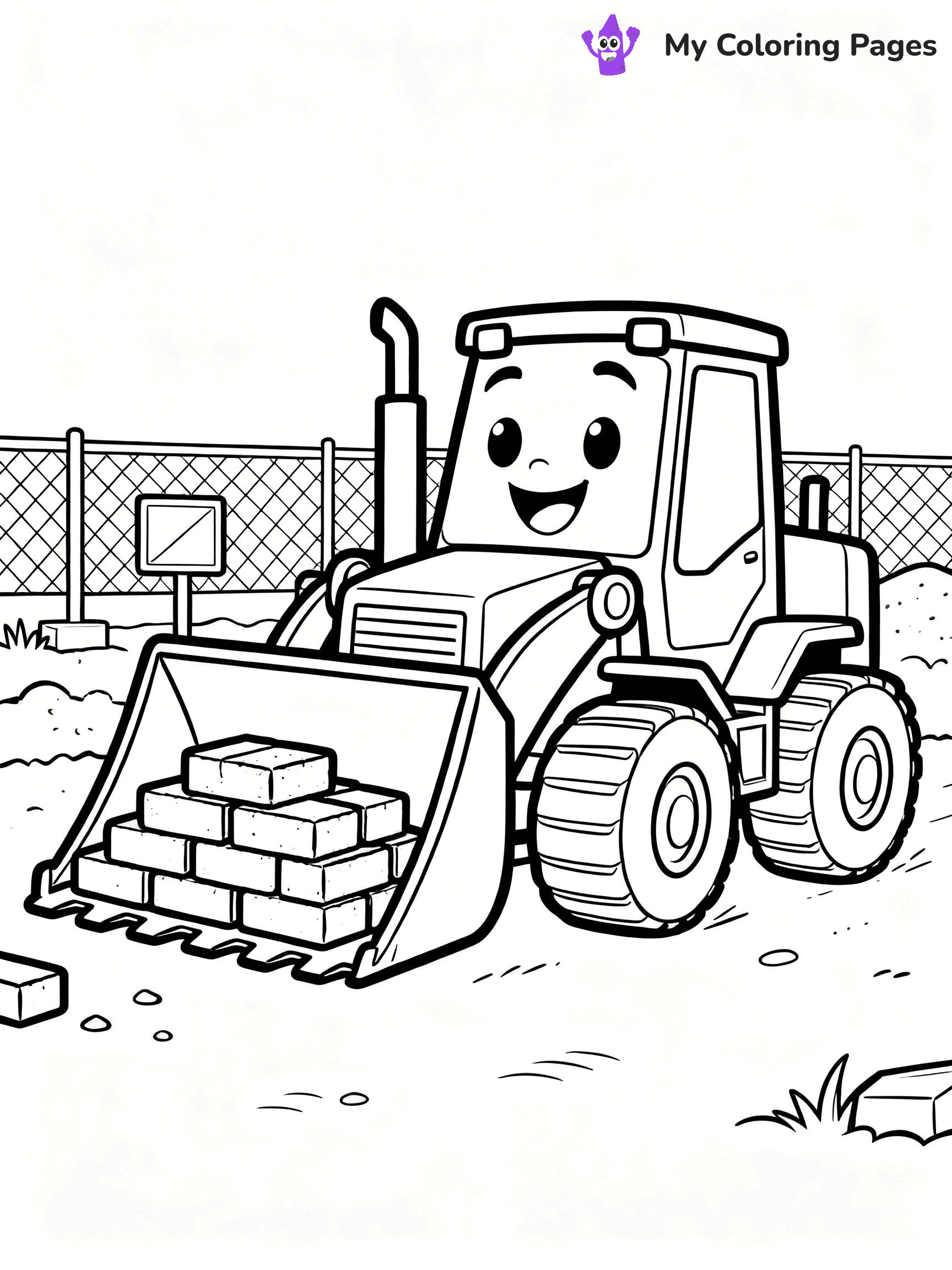 Bulldozer Coloring Pages - 9