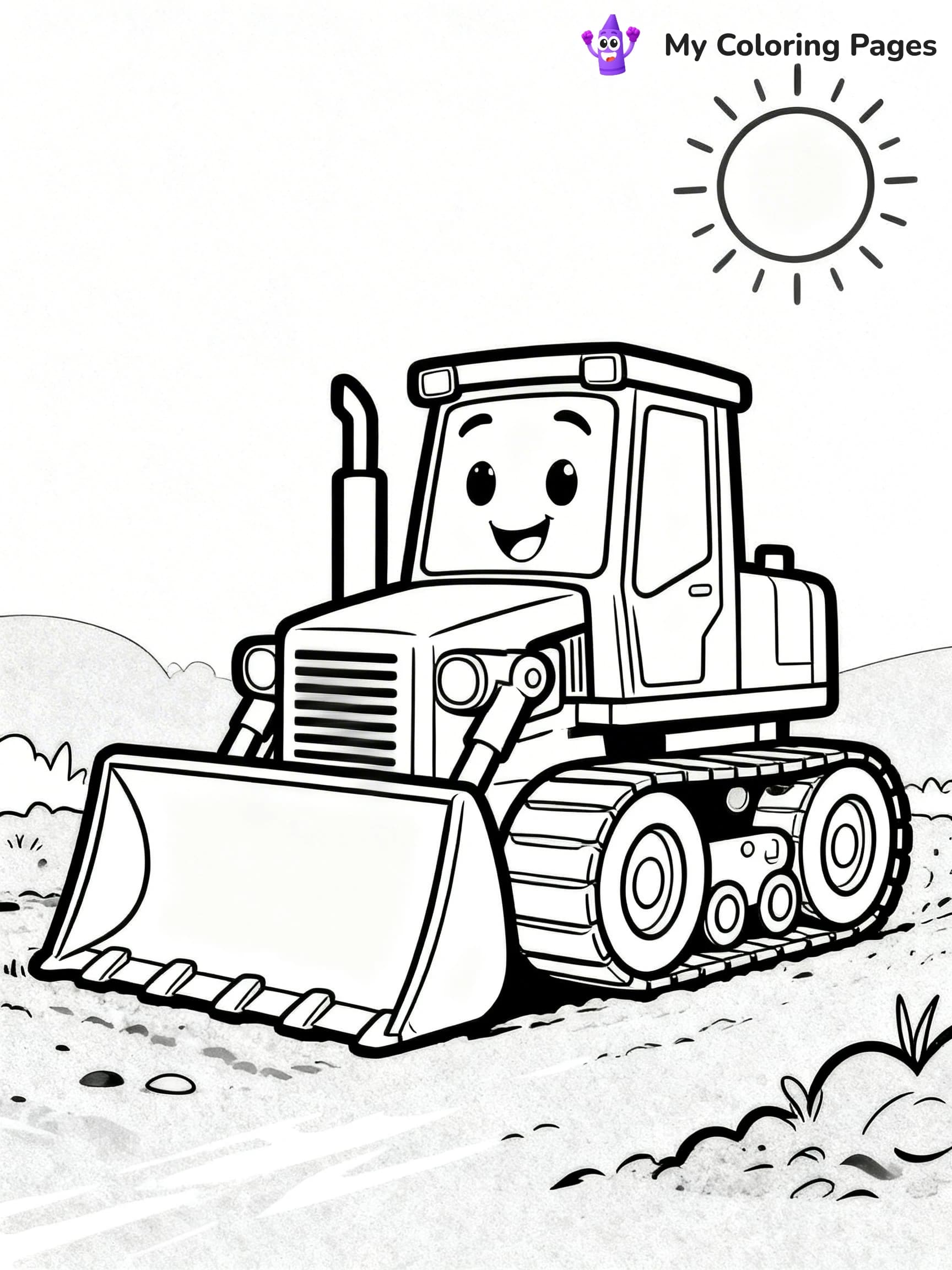 Bulldozer Coloring Pages - 4