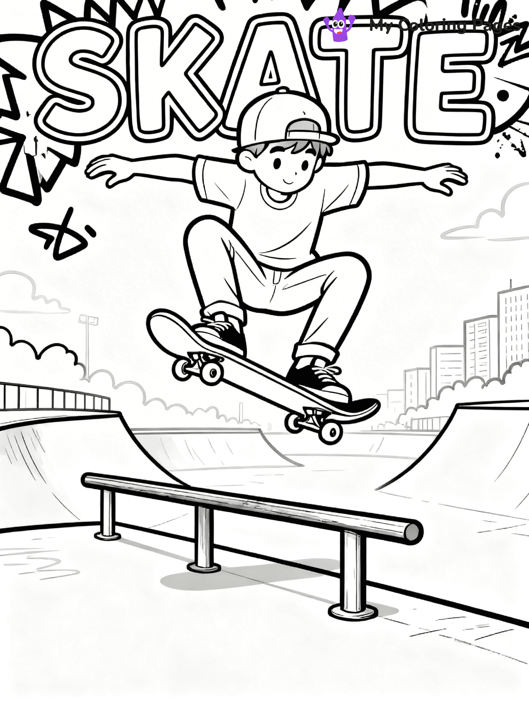 Skateboard Coloring Pages - 100