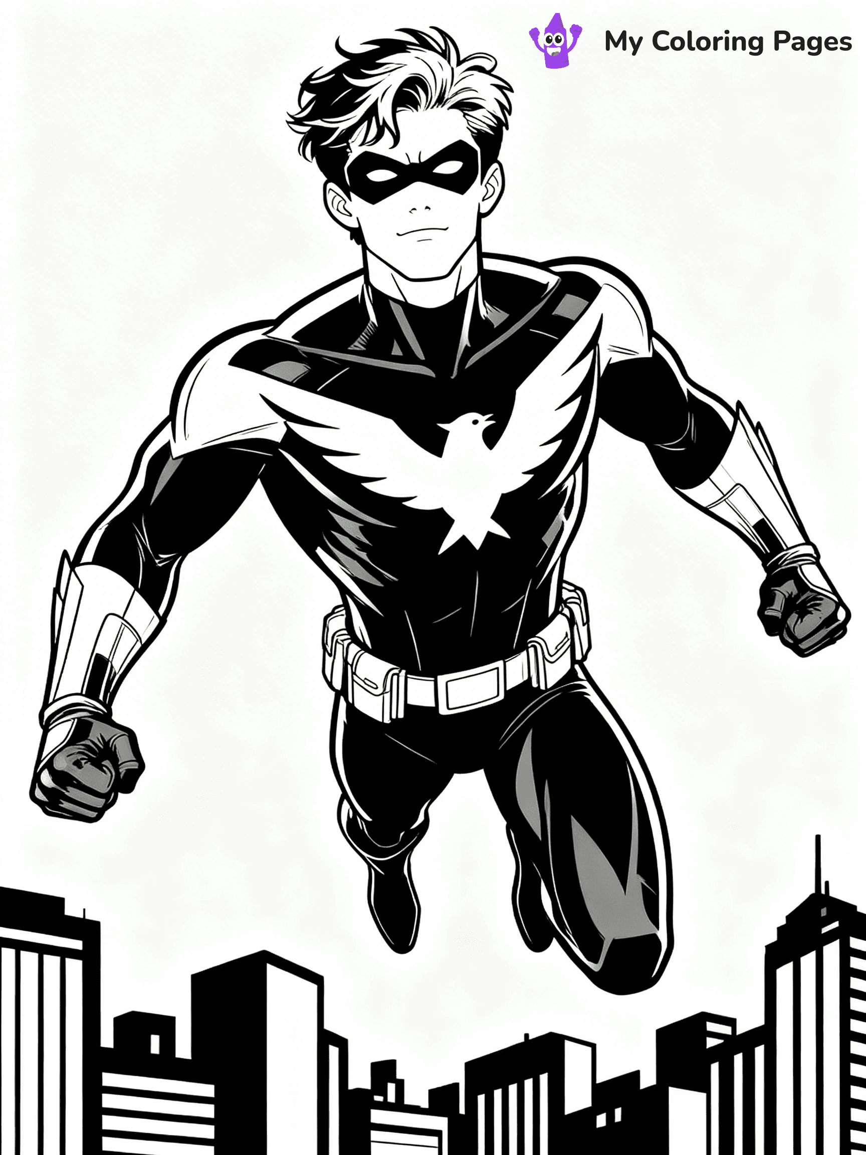 Nightwing Coloring Pages - 7