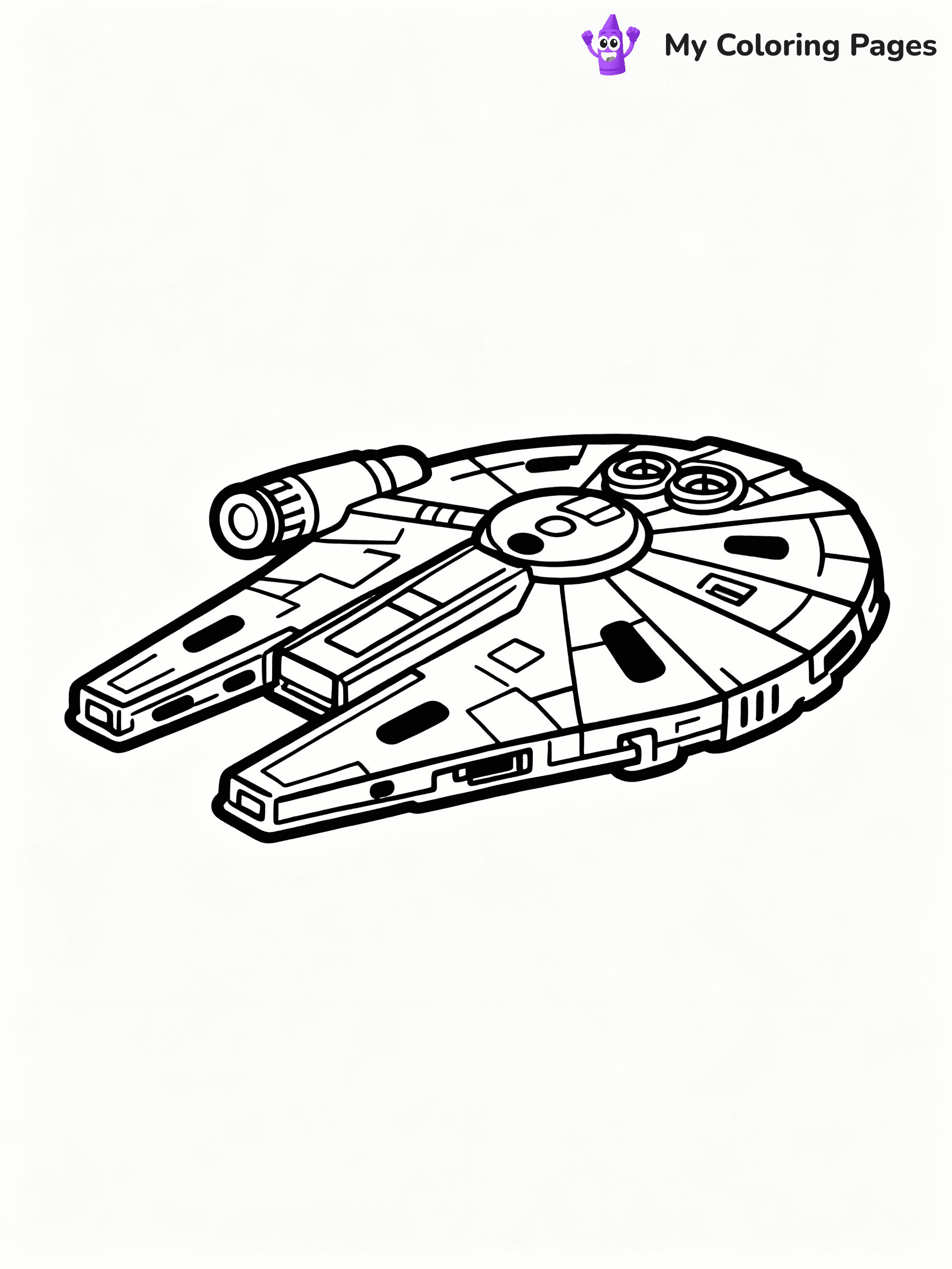 ⚠️ CRITICAL REQUIREMENT - ABSOLUTE BLACK AND WHITE ONLY ⚠️
This MUST be a BLACK AND WHITE line drawing ONLY. NO COLORS whatsoever.
- ONLY pure black lines (#000000) on pure white background (#FFFFFF)
- ABSOLUTELY NO colors, NO shading, NO gradients, NO grayscale
- If there are ANY colors in the output, the image is REJECTED
- This is a COLORING PAGE - meant to be COLORED IN by children
- The output must be UNCOLORED line art ready for coloring
⚠️ SUBJECT TO DRAW: Millennium Falcon from Star Wars in sci-fi outline style, flying through space, engines glowing
(REMEMBER: Output must be BLACK AND WHITE line art only, NOT colored!)
# COLORING PAGE: BLACK OUTLINES ONLY - WHITE BACKGROUND MANDATORY
Create a **coloring book page** using EXACTLY two values: black lines, white space.
## NON-NEGOTIABLE BINARY RULES
- **ONLY #000000 (black) and #FFFFFF (white)** - NO other values exist
- **EVERY PIXEL = BLACK OR WHITE** - no gray/shading/antialiasing
- **WHITE BACKGROUND MANDATORY** - entire canvas stays white
- **ALL SHAPES HOLLOW** - everything is empty outlines waiting to be colored
- **FORBIDDEN:** fills, shading, gradients, patterns, textures, colors
- **NO SOLID REGIONS** - if it's not a thin line, it's wrong
## Universal Line Standards
- Black outlines ONLY - thin, uniform weight
- Every shape completely empty inside
- Closed contours suitable for coloring
- Simple flat illustration - zero depth/3D/realism
- **Style:** Whimsical Doodle Art Alley - rounded, friendly outlines (unless specified)
## Everything = Outline Only
- Characters/animals: hollow shapes
- Objects/clothing: empty contours
- Backgrounds/scenery: line work only
- Natural elements: outlined forms
- Dark/night areas: don't exist (use outlined symbols)
- Textures/patterns: convert to simple lines
## The Test
Can a child color EVERY white space with crayons? If any area is pre-filled/shaded/gray or colored in, it FAILS. Every shape must be waiting to receive color.
**FINAL OUTPUT**: Binary coloring page. Black lines define shapes. White spaces ready for coloring. Nothing else exists. No exceptions. Print-ready.
⚠️ FINAL REMINDER: Draw the subject "Millennium Falcon from Star Wars in sci-fi outline style, flying through space, engines glowing" as BLACK AND WHITE line art. Zero colors in output.