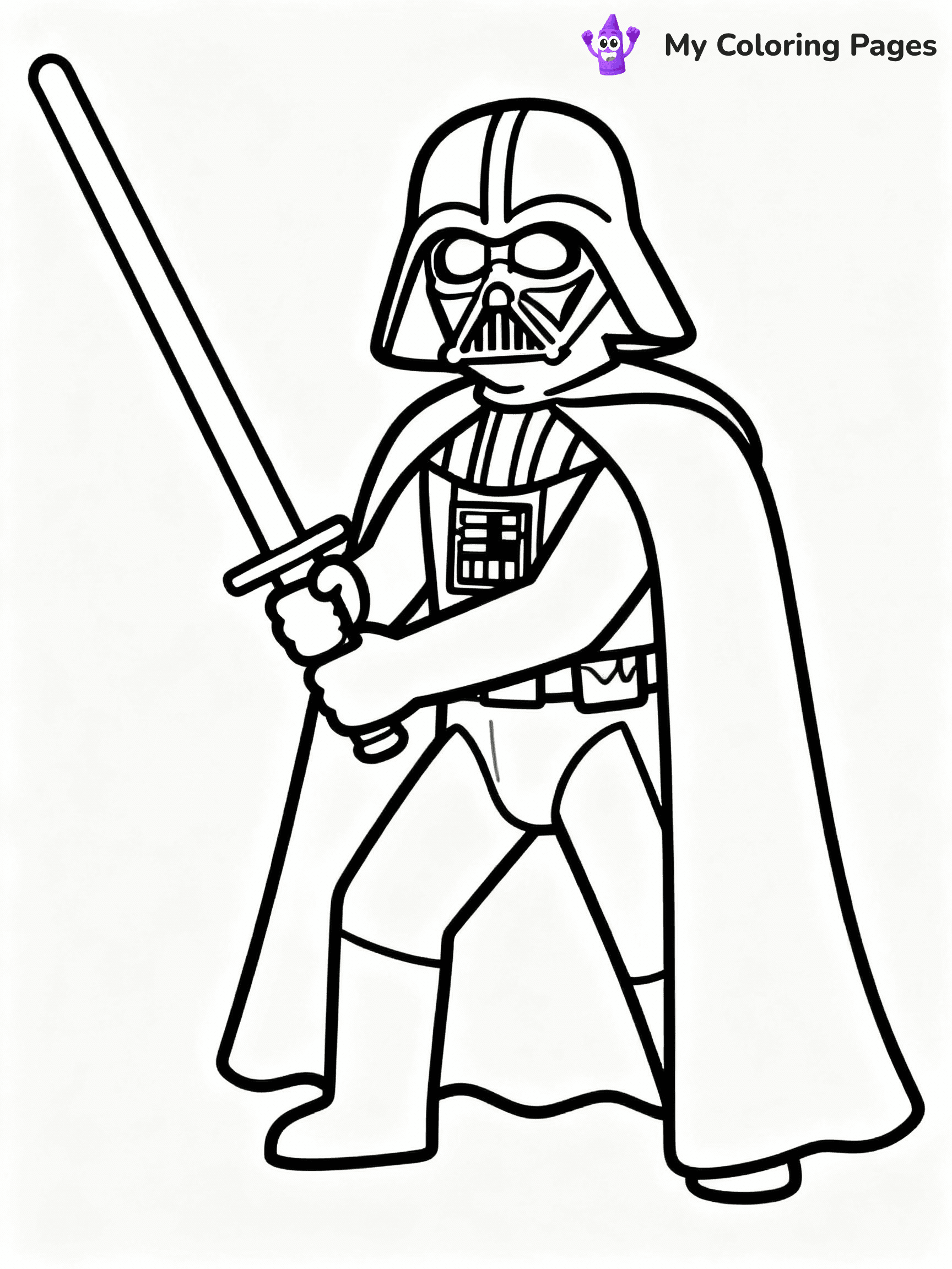⚠️ CRITICAL REQUIREMENT - ABSOLUTE BLACK AND WHITE ONLY ⚠️
This MUST be a BLACK AND WHITE line drawing ONLY. NO COLORS whatsoever.
- ONLY pure black lines (#000000) on pure white background (#FFFFFF)
- ABSOLUTELY NO colors, NO shading, NO gradients, NO grayscale
- If there are ANY colors in the output, the image is REJECTED
- This is a COLORING PAGE - meant to be COLORED IN by children
- The output must be UNCOLORED line art ready for coloring
⚠️ SUBJECT TO DRAW: Darth Vader from Star Wars in iconic Star Wars style, wielding lightsaber, cape flowing, helmet reflective
(REMEMBER: Output must be BLACK AND WHITE line art only, NOT colored!)
# COLORING PAGE: BLACK OUTLINES ONLY - WHITE BACKGROUND MANDATORY
Create a **coloring book page** using EXACTLY two values: black lines, white space.
## NON-NEGOTIABLE BINARY RULES
- **ONLY #000000 (black) and #FFFFFF (white)** - NO other values exist
- **EVERY PIXEL = BLACK OR WHITE** - no gray/shading/antialiasing
- **WHITE BACKGROUND MANDATORY** - entire canvas stays white
- **ALL SHAPES HOLLOW** - everything is empty outlines waiting to be colored
- **FORBIDDEN:** fills, shading, gradients, patterns, textures, colors
- **NO SOLID REGIONS** - if it's not a thin line, it's wrong
## Universal Line Standards
- Black outlines ONLY - thin, uniform weight
- Every shape completely empty inside
- Closed contours suitable for coloring
- Simple flat illustration - zero depth/3D/realism
- **Style:** Whimsical Doodle Art Alley - rounded, friendly outlines (unless specified)
## Everything = Outline Only
- Characters/animals: hollow shapes
- Objects/clothing: empty contours
- Backgrounds/scenery: line work only
- Natural elements: outlined forms
- Dark/night areas: don't exist (use outlined symbols)
- Textures/patterns: convert to simple lines
## The Test
Can a child color EVERY white space with crayons? If any area is pre-filled/shaded/gray or colored in, it FAILS. Every shape must be waiting to receive color.
**FINAL OUTPUT**: Binary coloring page. Black lines define shapes. White spaces ready for coloring. Nothing else exists. No exceptions. Print-ready.
⚠️ FINAL REMINDER: Draw the subject "Darth Vader from Star Wars in iconic Star Wars style, wielding lightsaber, cape flowing, helmet reflective" as BLACK AND WHITE line art. Zero colors in output.