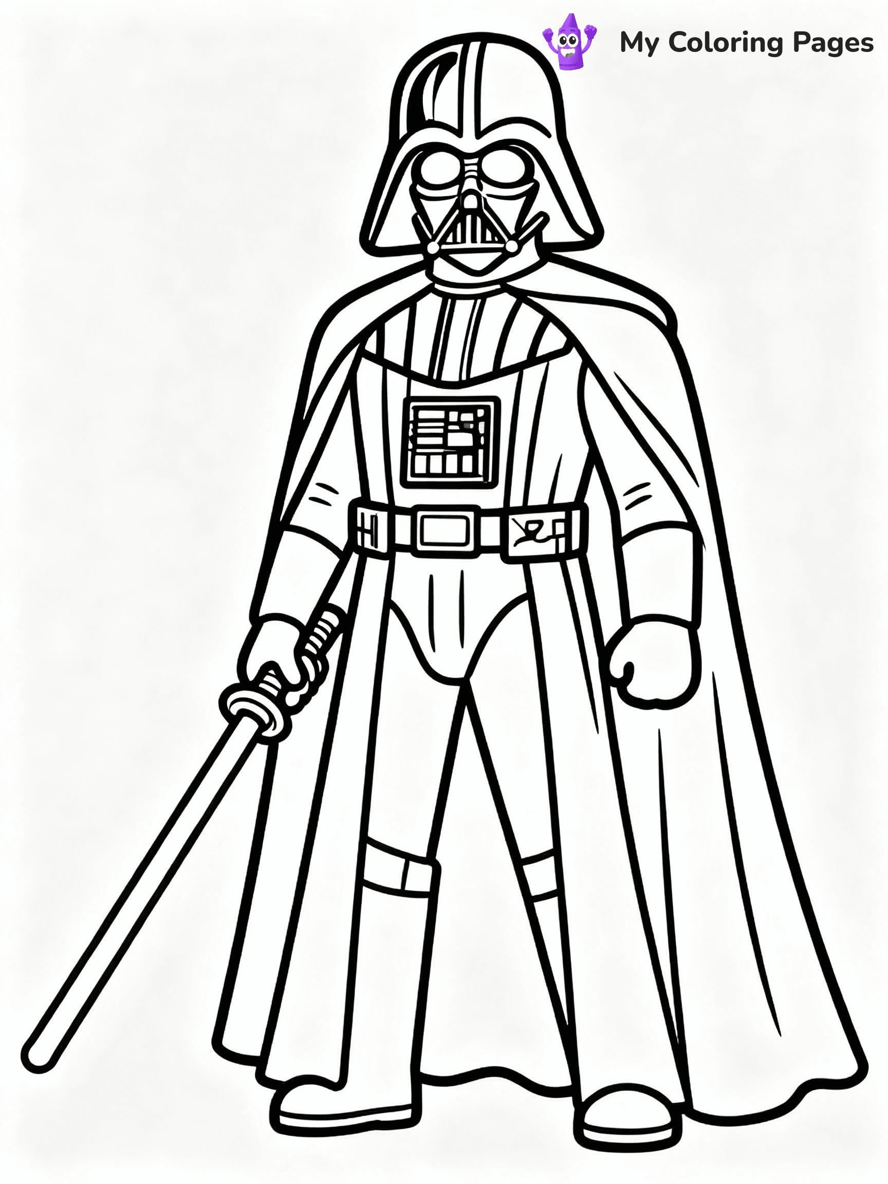 ⚠️ CRITICAL REQUIREMENT - ABSOLUTE BLACK AND WHITE ONLY ⚠️
This MUST be a BLACK AND WHITE line drawing ONLY. NO COLORS whatsoever.
- ONLY pure black lines (#000000) on pure white background (#FFFFFF)
- ABSOLUTELY NO colors, NO shading, NO gradients, NO grayscale
- If there are ANY colors in the output, the image is REJECTED
- This is a COLORING PAGE - meant to be COLORED IN by children
- The output must be UNCOLORED line art ready for coloring
⚠️ SUBJECT TO DRAW: Darth Vader from Star Wars in iconic Star Wars style, wielding lightsaber, cape flowing, helmet reflective
(REMEMBER: Output must be BLACK AND WHITE line art only, NOT colored!)
# COLORING PAGE: BLACK OUTLINES ONLY - WHITE BACKGROUND MANDATORY
Create a **coloring book page** using EXACTLY two values: black lines, white space.
## NON-NEGOTIABLE BINARY RULES
- **ONLY #000000 (black) and #FFFFFF (white)** - NO other values exist
- **EVERY PIXEL = BLACK OR WHITE** - no gray/shading/antialiasing
- **WHITE BACKGROUND MANDATORY** - entire canvas stays white
- **ALL SHAPES HOLLOW** - everything is empty outlines waiting to be colored
- **FORBIDDEN:** fills, shading, gradients, patterns, textures, colors
- **NO SOLID REGIONS** - if it's not a thin line, it's wrong
## Universal Line Standards
- Black outlines ONLY - thin, uniform weight
- Every shape completely empty inside
- Closed contours suitable for coloring
- Simple flat illustration - zero depth/3D/realism
- **Style:** Whimsical Doodle Art Alley - rounded, friendly outlines (unless specified)
## Everything = Outline Only
- Characters/animals: hollow shapes
- Objects/clothing: empty contours
- Backgrounds/scenery: line work only
- Natural elements: outlined forms
- Dark/night areas: don't exist (use outlined symbols)
- Textures/patterns: convert to simple lines
## The Test
Can a child color EVERY white space with crayons? If any area is pre-filled/shaded/gray or colored in, it FAILS. Every shape must be waiting to receive color.
**FINAL OUTPUT**: Binary coloring page. Black lines define shapes. White spaces ready for coloring. Nothing else exists. No exceptions. Print-ready.
⚠️ FINAL REMINDER: Draw the subject "Darth Vader from Star Wars in iconic Star Wars style, wielding lightsaber, cape flowing, helmet reflective" as BLACK AND WHITE line art. Zero colors in output.