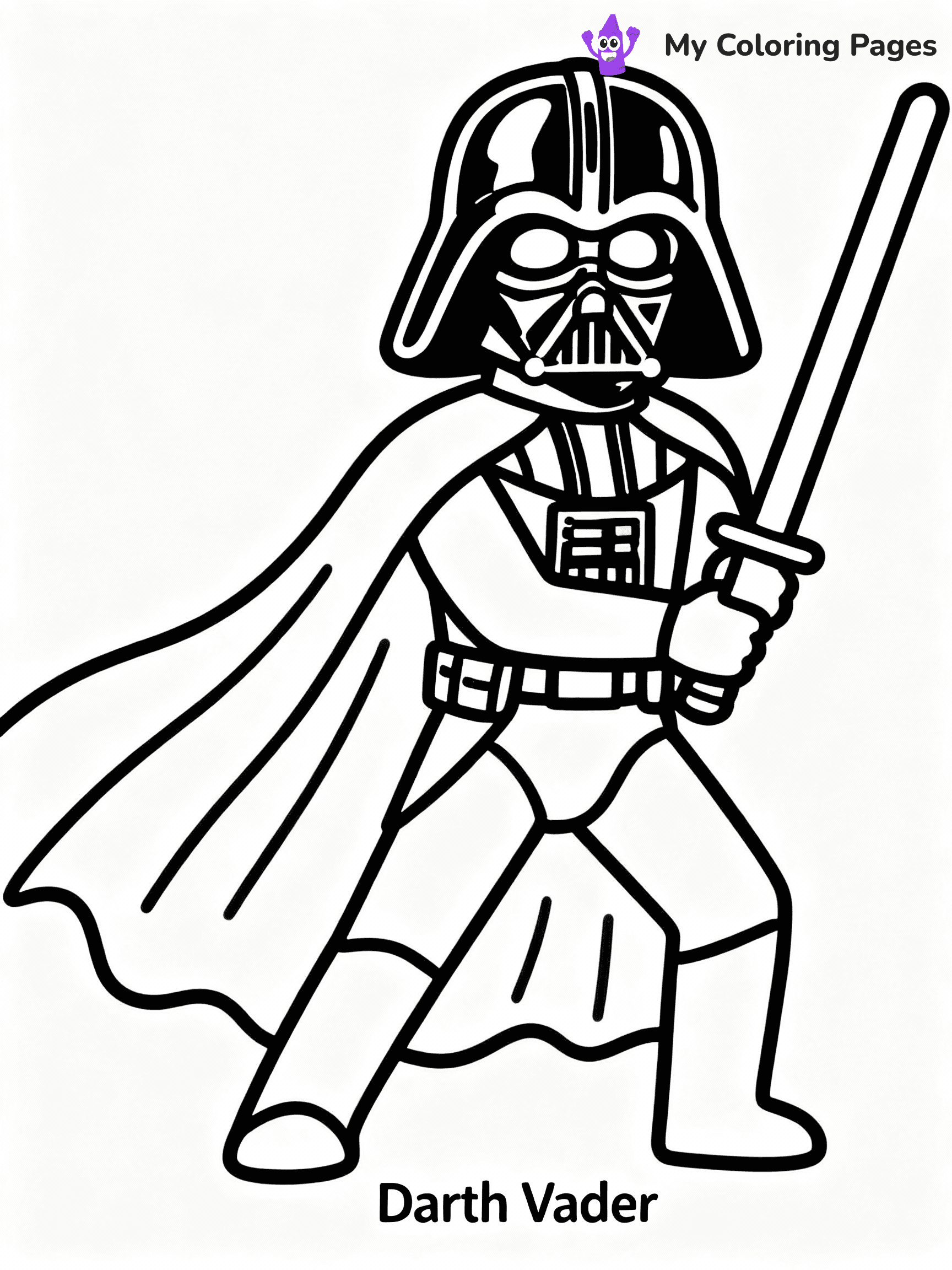 ⚠️ CRITICAL REQUIREMENT - ABSOLUTE BLACK AND WHITE ONLY ⚠️
This MUST be a BLACK AND WHITE line drawing ONLY. NO COLORS whatsoever.
- ONLY pure black lines (#000000) on pure white background (#FFFFFF)
- ABSOLUTELY NO colors, NO shading, NO gradients, NO grayscale
- If there are ANY colors in the output, the image is REJECTED
- This is a COLORING PAGE - meant to be COLORED IN by children
- The output must be UNCOLORED line art ready for coloring
⚠️ SUBJECT TO DRAW: Darth Vader from Star Wars in iconic Star Wars style, wielding lightsaber, cape flowing, helmet reflective
(REMEMBER: Output must be BLACK AND WHITE line art only, NOT colored!)
# COLORING PAGE: BLACK OUTLINES ONLY - WHITE BACKGROUND MANDATORY
Create a **coloring book page** using EXACTLY two values: black lines, white space.
## NON-NEGOTIABLE BINARY RULES
- **ONLY #000000 (black) and #FFFFFF (white)** - NO other values exist
- **EVERY PIXEL = BLACK OR WHITE** - no gray/shading/antialiasing
- **WHITE BACKGROUND MANDATORY** - entire canvas stays white
- **ALL SHAPES HOLLOW** - everything is empty outlines waiting to be colored
- **FORBIDDEN:** fills, shading, gradients, patterns, textures, colors
- **NO SOLID REGIONS** - if it's not a thin line, it's wrong
## Universal Line Standards
- Black outlines ONLY - thin, uniform weight
- Every shape completely empty inside
- Closed contours suitable for coloring
- Simple flat illustration - zero depth/3D/realism
- **Style:** Whimsical Doodle Art Alley - rounded, friendly outlines (unless specified)
## Everything = Outline Only
- Characters/animals: hollow shapes
- Objects/clothing: empty contours
- Backgrounds/scenery: line work only
- Natural elements: outlined forms
- Dark/night areas: don't exist (use outlined symbols)
- Textures/patterns: convert to simple lines
## The Test
Can a child color EVERY white space with crayons? If any area is pre-filled/shaded/gray or colored in, it FAILS. Every shape must be waiting to receive color.
**FINAL OUTPUT**: Binary coloring page. Black lines define shapes. White spaces ready for coloring. Nothing else exists. No exceptions. Print-ready.
⚠️ FINAL REMINDER: Draw the subject "Darth Vader from Star Wars in iconic Star Wars style, wielding lightsaber, cape flowing, helmet reflective" as BLACK AND WHITE line art. Zero colors in output.