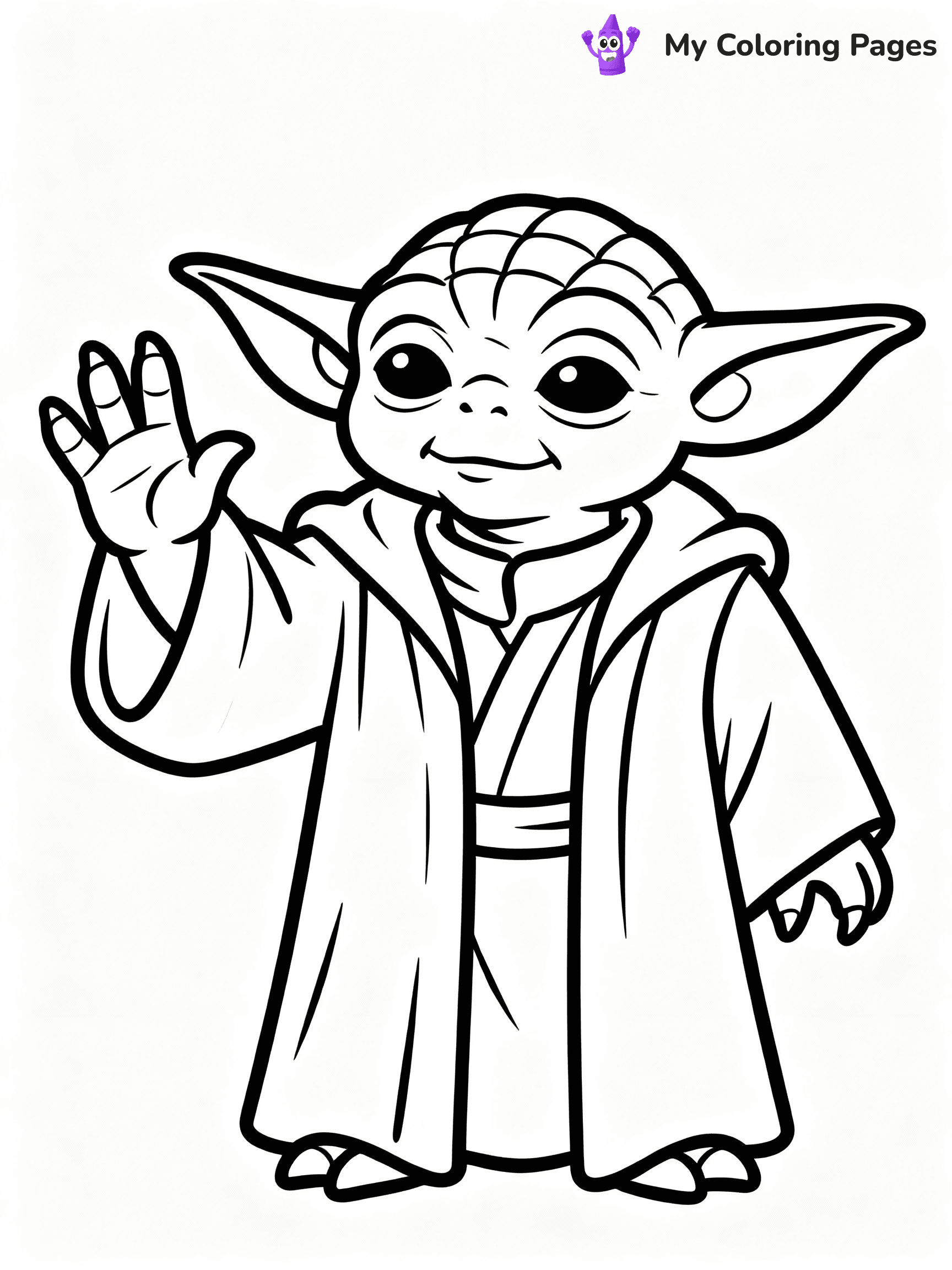 ⚠️ CRITICAL REQUIREMENT - ABSOLUTE BLACK AND WHITE ONLY ⚠️
This MUST be a BLACK AND WHITE line drawing ONLY. NO COLORS whatsoever.
- ONLY pure black lines (#000000) on pure white background (#FFFFFF)
- ABSOLUTELY NO colors, NO shading, NO gradients, NO grayscale
- If there are ANY colors in the output, the image is REJECTED
- This is a COLORING PAGE - meant to be COLORED IN by children
- The output must be UNCOLORED line art ready for coloring
⚠️ SUBJECT TO DRAW: Yoda from Star Wars in classic Star Wars style, using Force, hand raised, ears prominent, wise expression
(REMEMBER: Output must be BLACK AND WHITE line art only, NOT colored!)
# COLORING PAGE: BLACK OUTLINES ONLY - WHITE BACKGROUND MANDATORY
Create a **coloring book page** using EXACTLY two values: black lines, white space.
## NON-NEGOTIABLE BINARY RULES
- **ONLY #000000 (black) and #FFFFFF (white)** - NO other values exist
- **EVERY PIXEL = BLACK OR WHITE** - no gray/shading/antialiasing
- **WHITE BACKGROUND MANDATORY** - entire canvas stays white
- **ALL SHAPES HOLLOW** - everything is empty outlines waiting to be colored
- **FORBIDDEN:** fills, shading, gradients, patterns, textures, colors
- **NO SOLID REGIONS** - if it's not a thin line, it's wrong
## Universal Line Standards
- Black outlines ONLY - thin, uniform weight
- Every shape completely empty inside
- Closed contours suitable for coloring
- Simple flat illustration - zero depth/3D/realism
- **Style:** Whimsical Doodle Art Alley - rounded, friendly outlines (unless specified)
## Everything = Outline Only
- Characters/animals: hollow shapes
- Objects/clothing: empty contours
- Backgrounds/scenery: line work only
- Natural elements: outlined forms
- Dark/night areas: don't exist (use outlined symbols)
- Textures/patterns: convert to simple lines
## The Test
Can a child color EVERY white space with crayons? If any area is pre-filled/shaded/gray or colored in, it FAILS. Every shape must be waiting to receive color.
**FINAL OUTPUT**: Binary coloring page. Black lines define shapes. White spaces ready for coloring. Nothing else exists. No exceptions. Print-ready.
⚠️ FINAL REMINDER: Draw the subject "Yoda from Star Wars in classic Star Wars style, using Force, hand raised, ears prominent, wise expression" as BLACK AND WHITE line art. Zero colors in output.