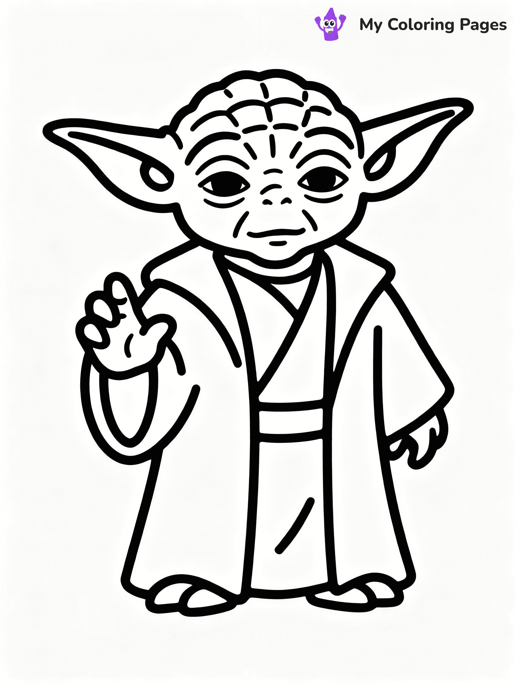 ⚠️ CRITICAL REQUIREMENT - ABSOLUTE BLACK AND WHITE ONLY ⚠️
This MUST be a BLACK AND WHITE line drawing ONLY. NO COLORS whatsoever.
- ONLY pure black lines (#000000) on pure white background (#FFFFFF)
- ABSOLUTELY NO colors, NO shading, NO gradients, NO grayscale
- If there are ANY colors in the output, the image is REJECTED
- This is a COLORING PAGE - meant to be COLORED IN by children
- The output must be UNCOLORED line art ready for coloring
⚠️ SUBJECT TO DRAW: Yoda from Star Wars in classic Star Wars style, using Force, hand raised, ears prominent, wise expression
(REMEMBER: Output must be BLACK AND WHITE line art only, NOT colored!)
# COLORING PAGE: BLACK OUTLINES ONLY - WHITE BACKGROUND MANDATORY
Create a **coloring book page** using EXACTLY two values: black lines, white space.
## NON-NEGOTIABLE BINARY RULES
- **ONLY #000000 (black) and #FFFFFF (white)** - NO other values exist
- **EVERY PIXEL = BLACK OR WHITE** - no gray/shading/antialiasing
- **WHITE BACKGROUND MANDATORY** - entire canvas stays white
- **ALL SHAPES HOLLOW** - everything is empty outlines waiting to be colored
- **FORBIDDEN:** fills, shading, gradients, patterns, textures, colors
- **NO SOLID REGIONS** - if it's not a thin line, it's wrong
## Universal Line Standards
- Black outlines ONLY - thin, uniform weight
- Every shape completely empty inside
- Closed contours suitable for coloring
- Simple flat illustration - zero depth/3D/realism
- **Style:** Whimsical Doodle Art Alley - rounded, friendly outlines (unless specified)
## Everything = Outline Only
- Characters/animals: hollow shapes
- Objects/clothing: empty contours
- Backgrounds/scenery: line work only
- Natural elements: outlined forms
- Dark/night areas: don't exist (use outlined symbols)
- Textures/patterns: convert to simple lines
## The Test
Can a child color EVERY white space with crayons? If any area is pre-filled/shaded/gray or colored in, it FAILS. Every shape must be waiting to receive color.
**FINAL OUTPUT**: Binary coloring page. Black lines define shapes. White spaces ready for coloring. Nothing else exists. No exceptions. Print-ready.
⚠️ FINAL REMINDER: Draw the subject "Yoda from Star Wars in classic Star Wars style, using Force, hand raised, ears prominent, wise expression" as BLACK AND WHITE line art. Zero colors in output.