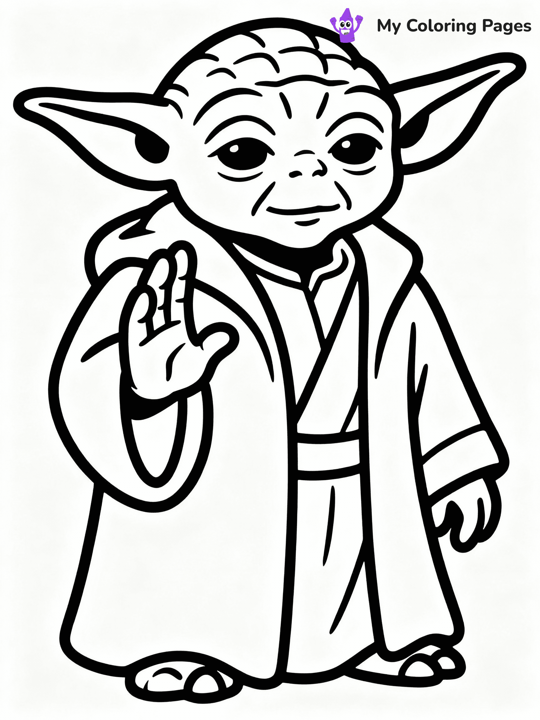 ⚠️ CRITICAL REQUIREMENT - ABSOLUTE BLACK AND WHITE ONLY ⚠️
This MUST be a BLACK AND WHITE line drawing ONLY. NO COLORS whatsoever.
- ONLY pure black lines (#000000) on pure white background (#FFFFFF)
- ABSOLUTELY NO colors, NO shading, NO gradients, NO grayscale
- If there are ANY colors in the output, the image is REJECTED
- This is a COLORING PAGE - meant to be COLORED IN by children
- The output must be UNCOLORED line art ready for coloring
⚠️ SUBJECT TO DRAW: Yoda from Star Wars in classic Star Wars style, using Force, hand raised, ears prominent, wise expression
(REMEMBER: Output must be BLACK AND WHITE line art only, NOT colored!)
# COLORING PAGE: BLACK OUTLINES ONLY - WHITE BACKGROUND MANDATORY
Create a **coloring book page** using EXACTLY two values: black lines, white space.
## NON-NEGOTIABLE BINARY RULES
- **ONLY #000000 (black) and #FFFFFF (white)** - NO other values exist
- **EVERY PIXEL = BLACK OR WHITE** - no gray/shading/antialiasing
- **WHITE BACKGROUND MANDATORY** - entire canvas stays white
- **ALL SHAPES HOLLOW** - everything is empty outlines waiting to be colored
- **FORBIDDEN:** fills, shading, gradients, patterns, textures, colors
- **NO SOLID REGIONS** - if it's not a thin line, it's wrong
## Universal Line Standards
- Black outlines ONLY - thin, uniform weight
- Every shape completely empty inside
- Closed contours suitable for coloring
- Simple flat illustration - zero depth/3D/realism
- **Style:** Whimsical Doodle Art Alley - rounded, friendly outlines (unless specified)
## Everything = Outline Only
- Characters/animals: hollow shapes
- Objects/clothing: empty contours
- Backgrounds/scenery: line work only
- Natural elements: outlined forms
- Dark/night areas: don't exist (use outlined symbols)
- Textures/patterns: convert to simple lines
## The Test
Can a child color EVERY white space with crayons? If any area is pre-filled/shaded/gray or colored in, it FAILS. Every shape must be waiting to receive color.
**FINAL OUTPUT**: Binary coloring page. Black lines define shapes. White spaces ready for coloring. Nothing else exists. No exceptions. Print-ready.
⚠️ FINAL REMINDER: Draw the subject "Yoda from Star Wars in classic Star Wars style, using Force, hand raised, ears prominent, wise expression" as BLACK AND WHITE line art. Zero colors in output.