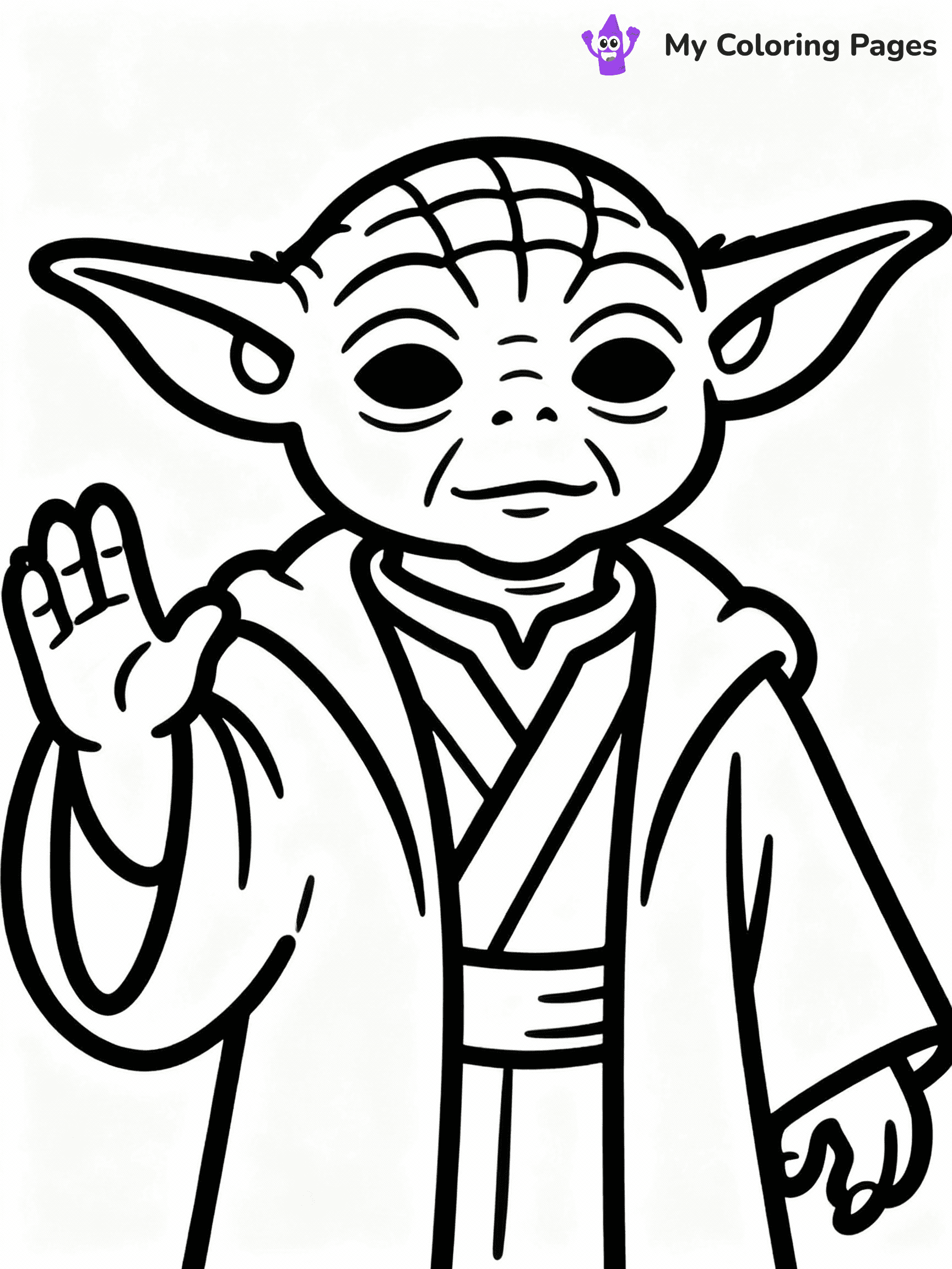 ⚠️ CRITICAL REQUIREMENT - ABSOLUTE BLACK AND WHITE ONLY ⚠️
This MUST be a BLACK AND WHITE line drawing ONLY. NO COLORS whatsoever.
- ONLY pure black lines (#000000) on pure white background (#FFFFFF)
- ABSOLUTELY NO colors, NO shading, NO gradients, NO grayscale
- If there are ANY colors in the output, the image is REJECTED
- This is a COLORING PAGE - meant to be COLORED IN by children
- The output must be UNCOLORED line art ready for coloring
⚠️ SUBJECT TO DRAW: Yoda from Star Wars in classic Star Wars style, using Force, hand raised, ears prominent, wise expression
(REMEMBER: Output must be BLACK AND WHITE line art only, NOT colored!)
# COLORING PAGE: BLACK OUTLINES ONLY - WHITE BACKGROUND MANDATORY
Create a **coloring book page** using EXACTLY two values: black lines, white space.
## NON-NEGOTIABLE BINARY RULES
- **ONLY #000000 (black) and #FFFFFF (white)** - NO other values exist
- **EVERY PIXEL = BLACK OR WHITE** - no gray/shading/antialiasing
- **WHITE BACKGROUND MANDATORY** - entire canvas stays white
- **ALL SHAPES HOLLOW** - everything is empty outlines waiting to be colored
- **FORBIDDEN:** fills, shading, gradients, patterns, textures, colors
- **NO SOLID REGIONS** - if it's not a thin line, it's wrong
## Universal Line Standards
- Black outlines ONLY - thin, uniform weight
- Every shape completely empty inside
- Closed contours suitable for coloring
- Simple flat illustration - zero depth/3D/realism
- **Style:** Whimsical Doodle Art Alley - rounded, friendly outlines (unless specified)
## Everything = Outline Only
- Characters/animals: hollow shapes
- Objects/clothing: empty contours
- Backgrounds/scenery: line work only
- Natural elements: outlined forms
- Dark/night areas: don't exist (use outlined symbols)
- Textures/patterns: convert to simple lines
## The Test
Can a child color EVERY white space with crayons? If any area is pre-filled/shaded/gray or colored in, it FAILS. Every shape must be waiting to receive color.
**FINAL OUTPUT**: Binary coloring page. Black lines define shapes. White spaces ready for coloring. Nothing else exists. No exceptions. Print-ready.
⚠️ FINAL REMINDER: Draw the subject "Yoda from Star Wars in classic Star Wars style, using Force, hand raised, ears prominent, wise expression" as BLACK AND WHITE line art. Zero colors in output.