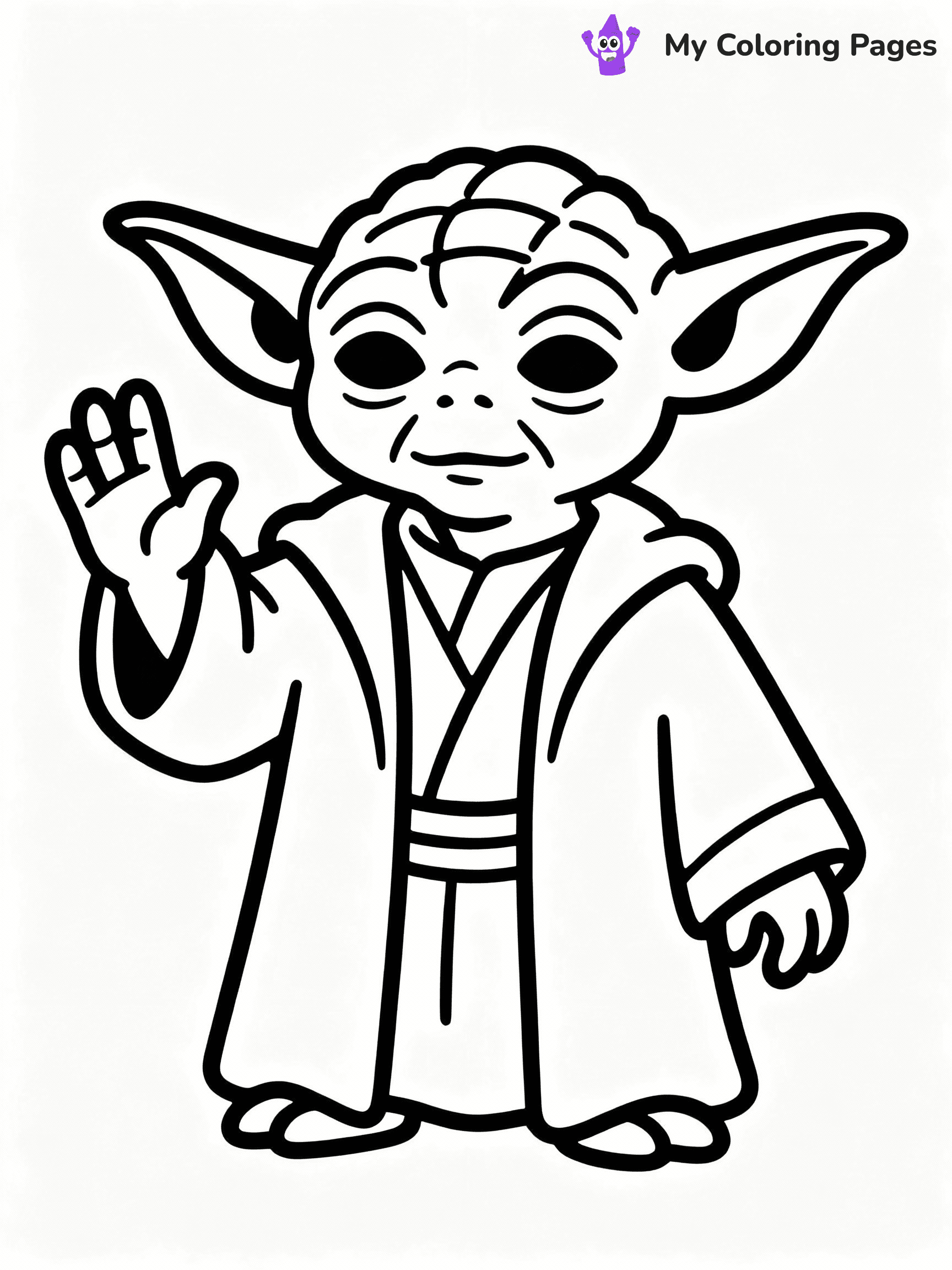 ⚠️ CRITICAL REQUIREMENT - ABSOLUTE BLACK AND WHITE ONLY ⚠️
This MUST be a BLACK AND WHITE line drawing ONLY. NO COLORS whatsoever.
- ONLY pure black lines (#000000) on pure white background (#FFFFFF)
- ABSOLUTELY NO colors, NO shading, NO gradients, NO grayscale
- If there are ANY colors in the output, the image is REJECTED
- This is a COLORING PAGE - meant to be COLORED IN by children
- The output must be UNCOLORED line art ready for coloring
⚠️ SUBJECT TO DRAW: Yoda from Star Wars in classic Star Wars style, using Force, hand raised, ears prominent, wise expression
(REMEMBER: Output must be BLACK AND WHITE line art only, NOT colored!)
# COLORING PAGE: BLACK OUTLINES ONLY - WHITE BACKGROUND MANDATORY
Create a **coloring book page** using EXACTLY two values: black lines, white space.
## NON-NEGOTIABLE BINARY RULES
- **ONLY #000000 (black) and #FFFFFF (white)** - NO other values exist
- **EVERY PIXEL = BLACK OR WHITE** - no gray/shading/antialiasing
- **WHITE BACKGROUND MANDATORY** - entire canvas stays white
- **ALL SHAPES HOLLOW** - everything is empty outlines waiting to be colored
- **FORBIDDEN:** fills, shading, gradients, patterns, textures, colors
- **NO SOLID REGIONS** - if it's not a thin line, it's wrong
## Universal Line Standards
- Black outlines ONLY - thin, uniform weight
- Every shape completely empty inside
- Closed contours suitable for coloring
- Simple flat illustration - zero depth/3D/realism
- **Style:** Whimsical Doodle Art Alley - rounded, friendly outlines (unless specified)
## Everything = Outline Only
- Characters/animals: hollow shapes
- Objects/clothing: empty contours
- Backgrounds/scenery: line work only
- Natural elements: outlined forms
- Dark/night areas: don't exist (use outlined symbols)
- Textures/patterns: convert to simple lines
## The Test
Can a child color EVERY white space with crayons? If any area is pre-filled/shaded/gray or colored in, it FAILS. Every shape must be waiting to receive color.
**FINAL OUTPUT**: Binary coloring page. Black lines define shapes. White spaces ready for coloring. Nothing else exists. No exceptions. Print-ready.
⚠️ FINAL REMINDER: Draw the subject "Yoda from Star Wars in classic Star Wars style, using Force, hand raised, ears prominent, wise expression" as BLACK AND WHITE line art. Zero colors in output.