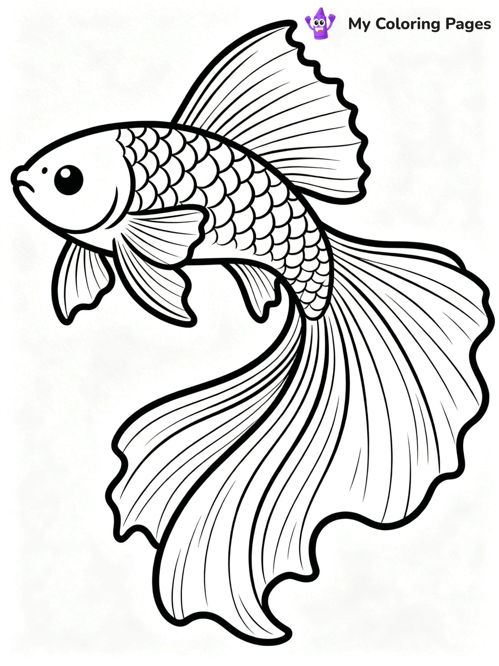 Betta Fish Coloring Pages - 11