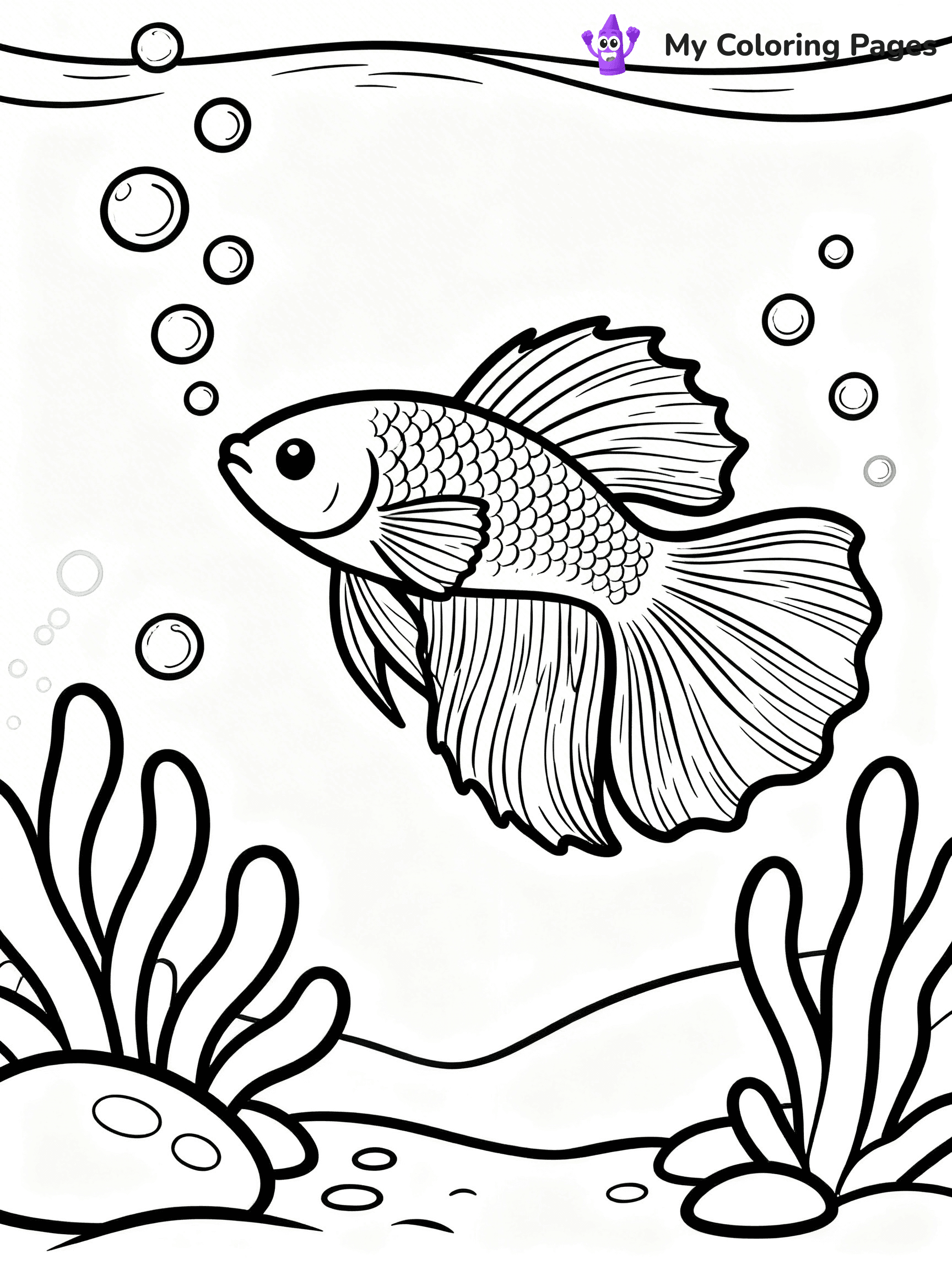 Betta Fish Coloring Pages - 6
