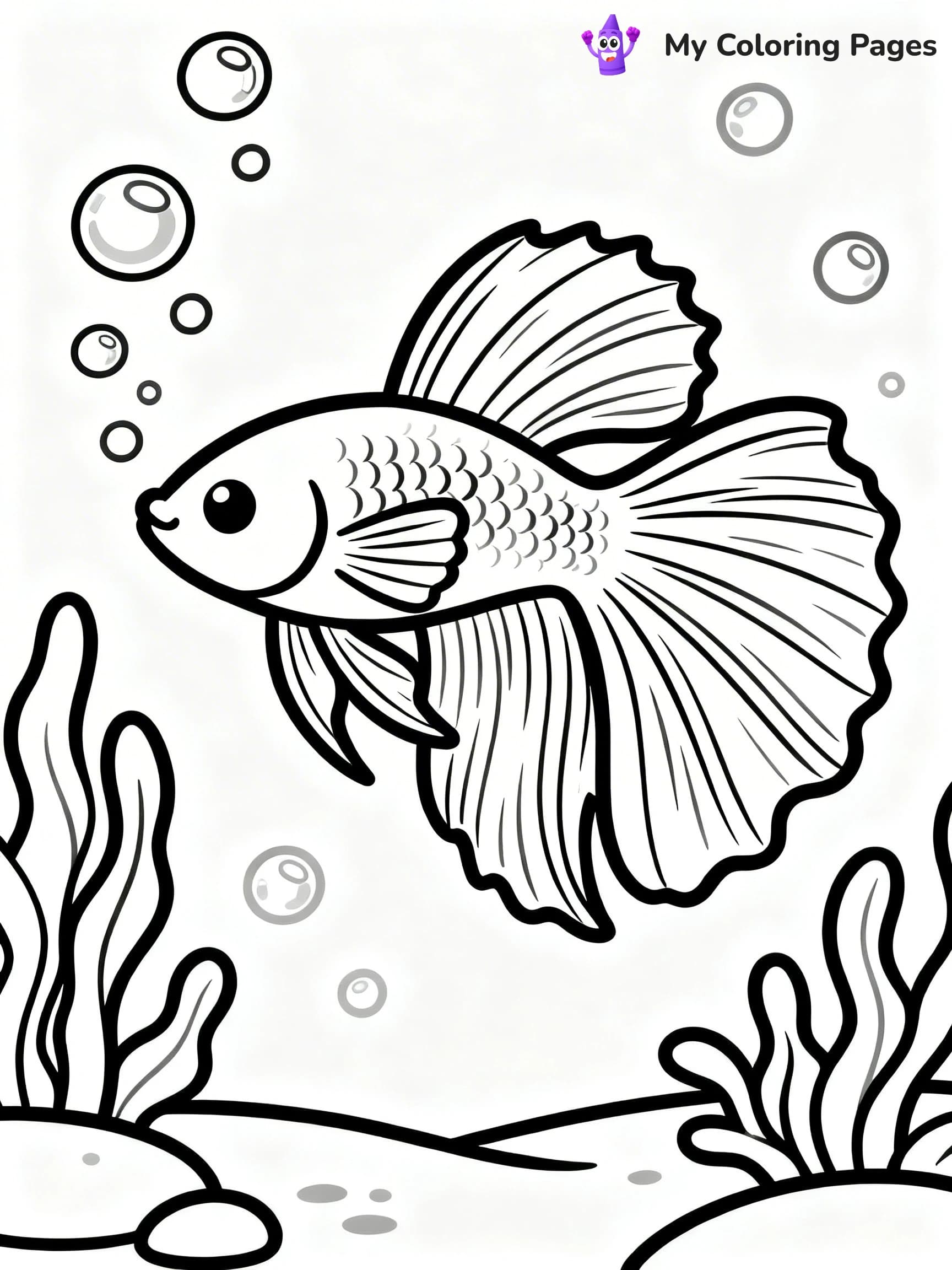 Betta Fish Coloring Pages - 4