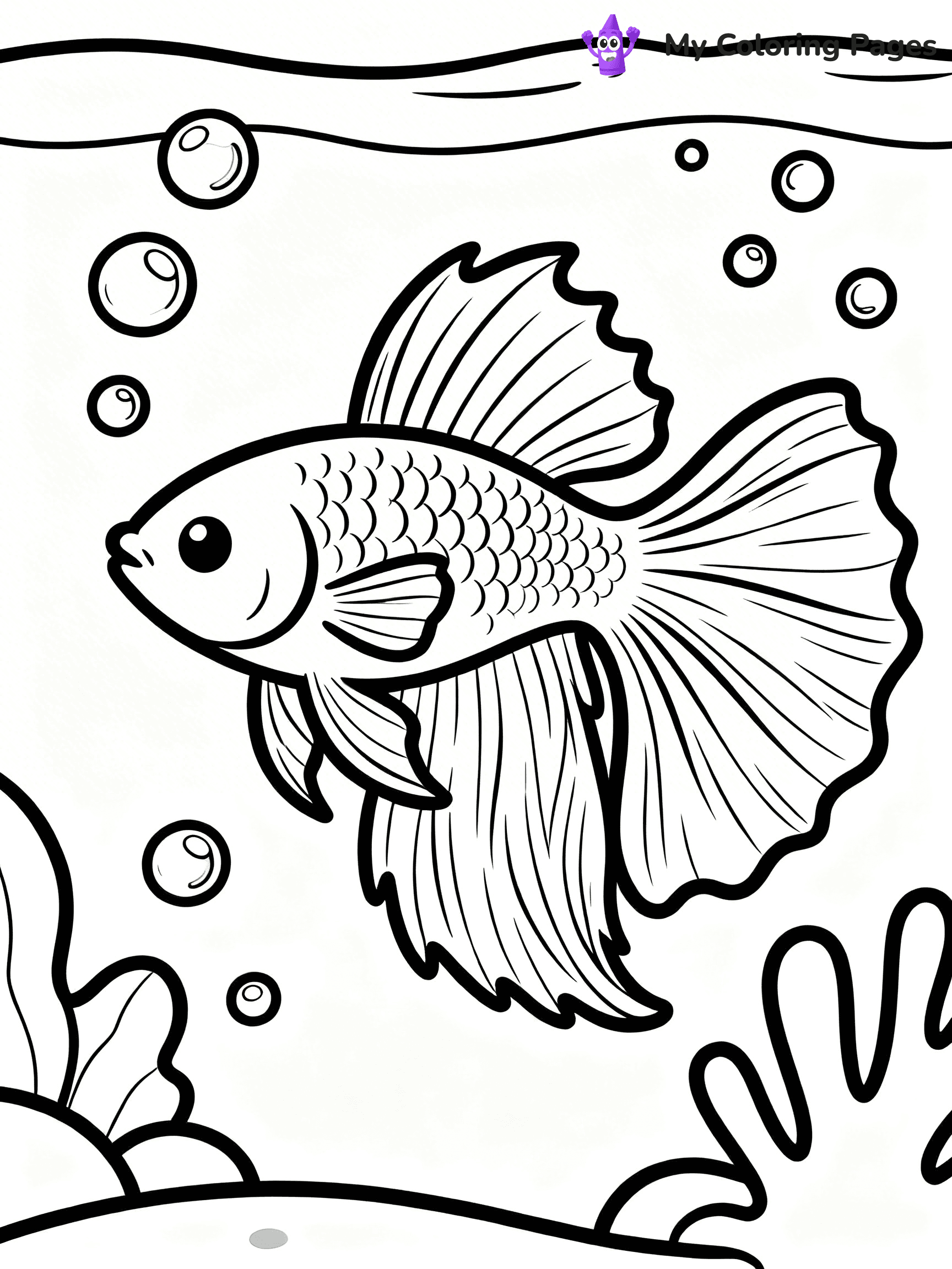 Betta Fish Coloring Pages - 3