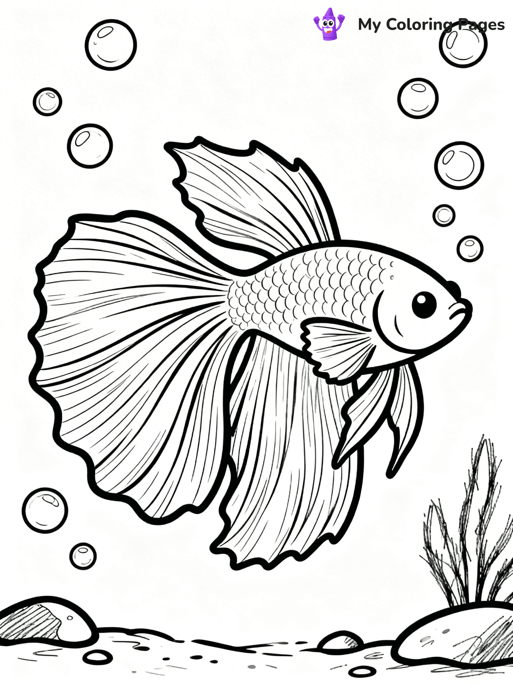 Betta Fish Coloring Pages - 1