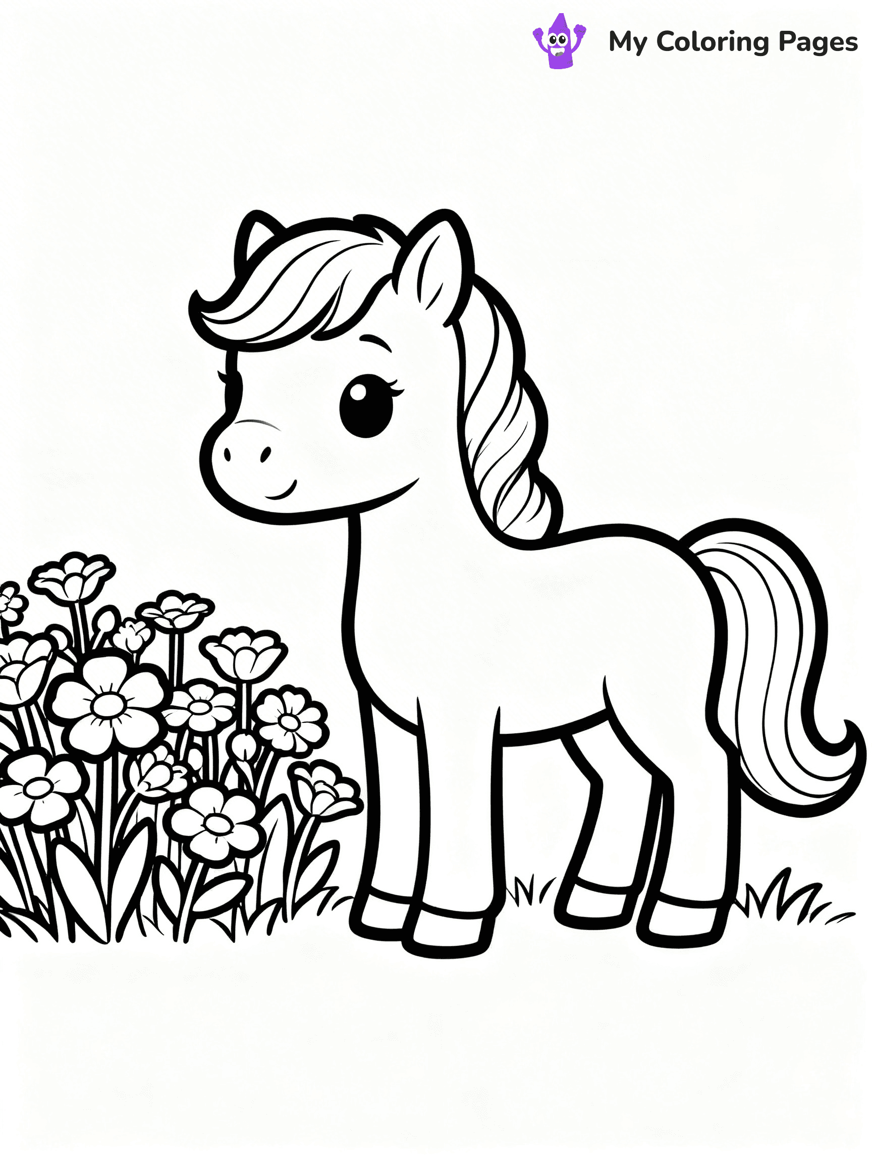 Cute Baby Horse Coloring Pages - 54