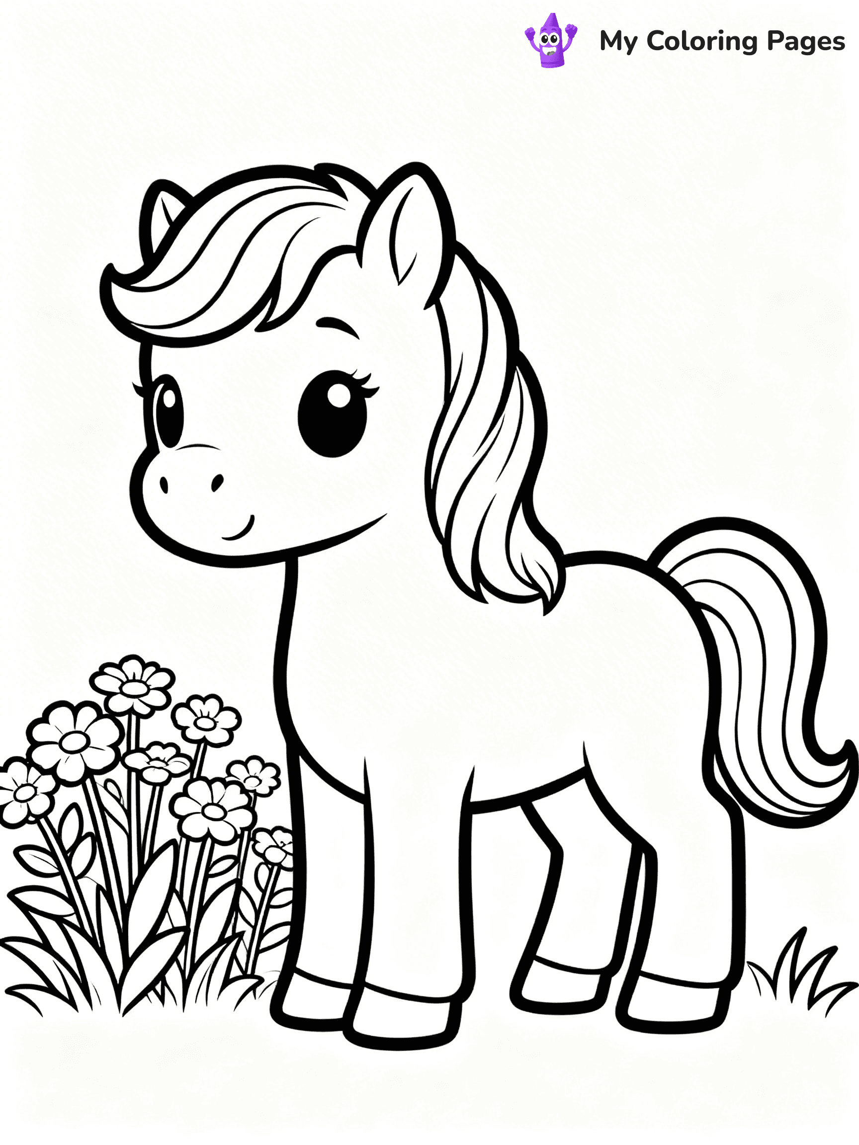Cute Baby Horse Coloring Pages - 53