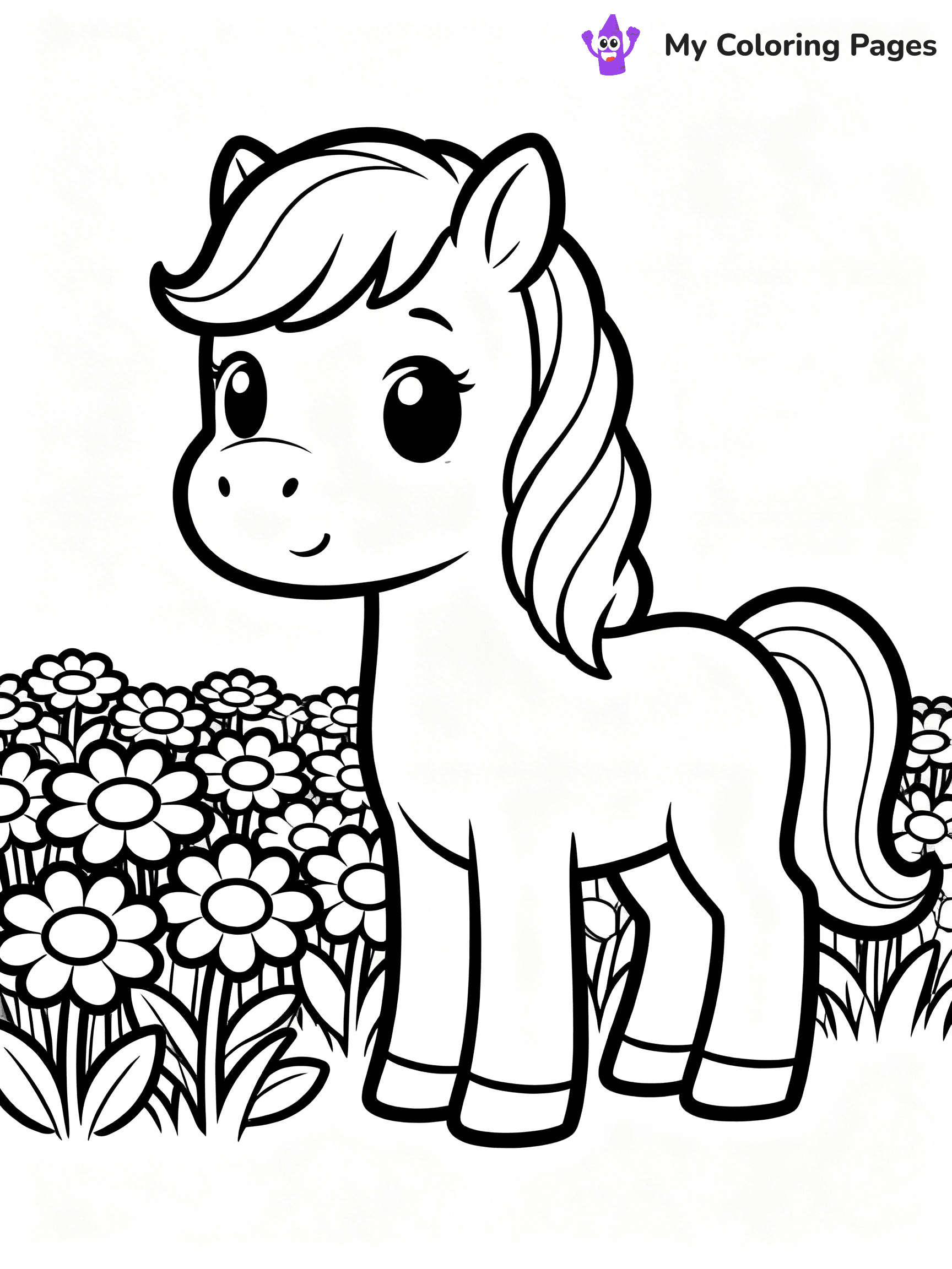 Cute Baby Horse Coloring Pages - 52