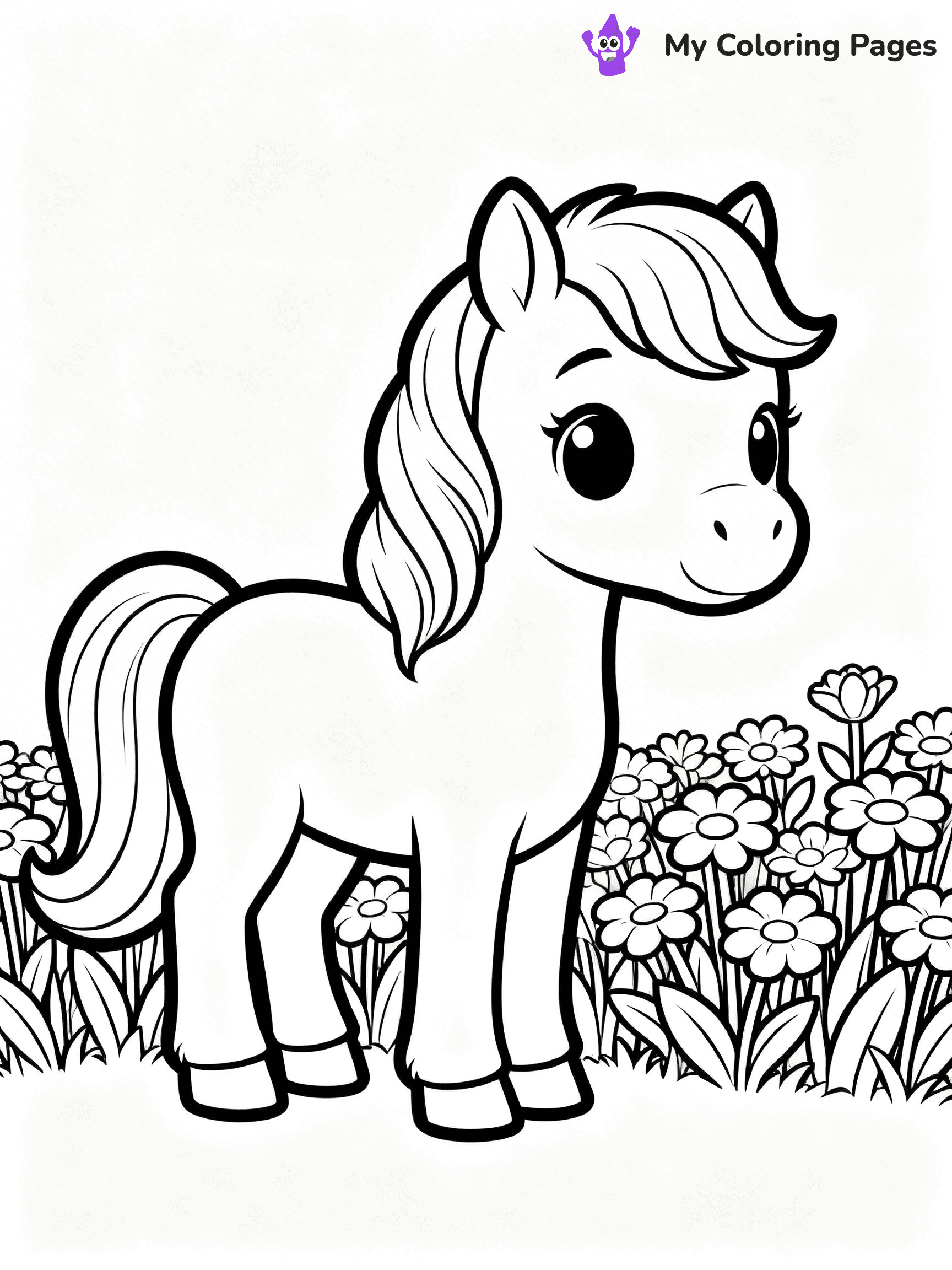 Cute Baby Horse Coloring Pages - 51