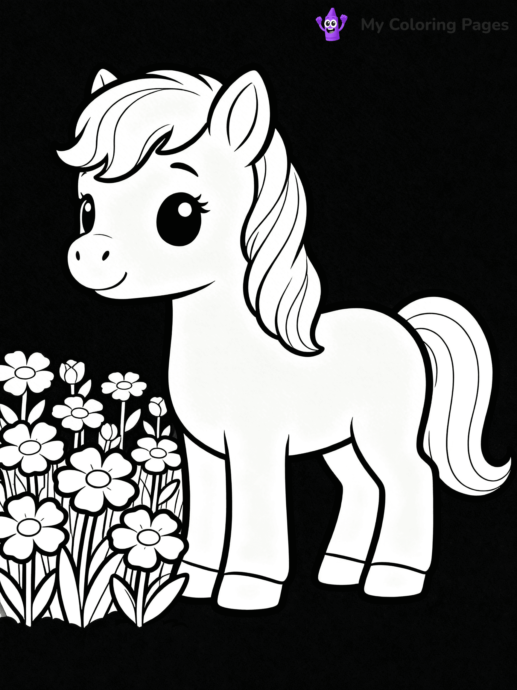 Cute Baby Horse Coloring Pages - 50