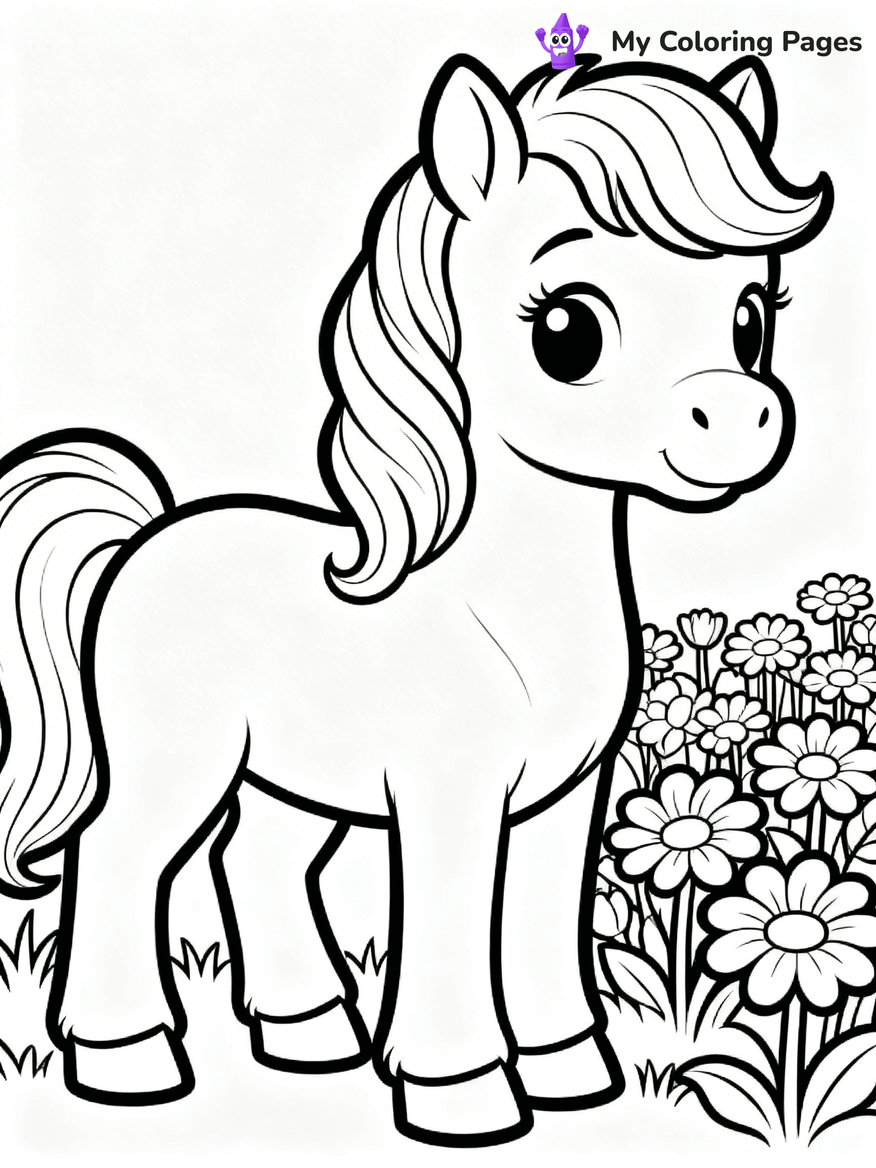 Cute Baby Horse Coloring Pages - 49