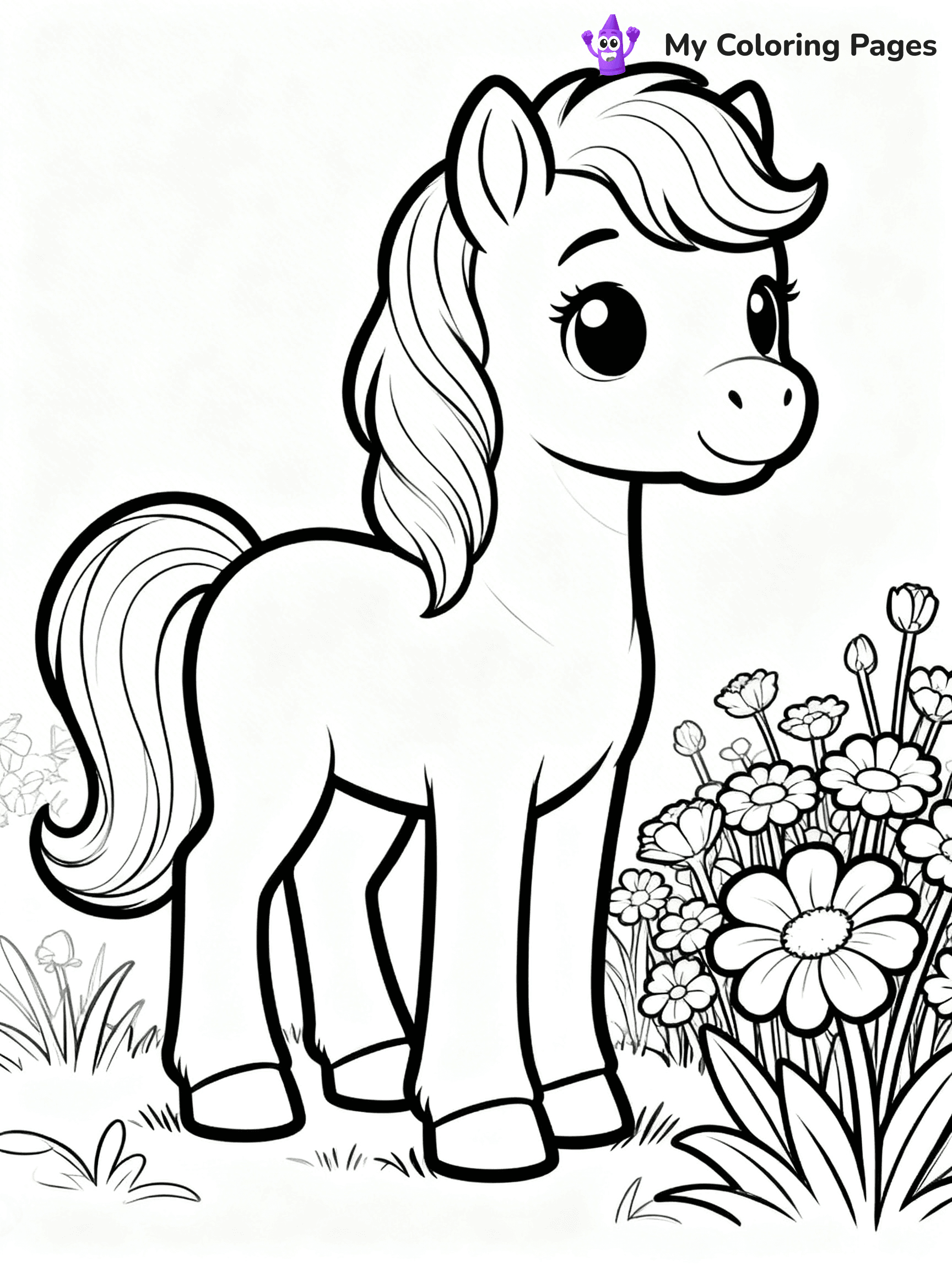 Cute Baby Horse Coloring Pages - 48
