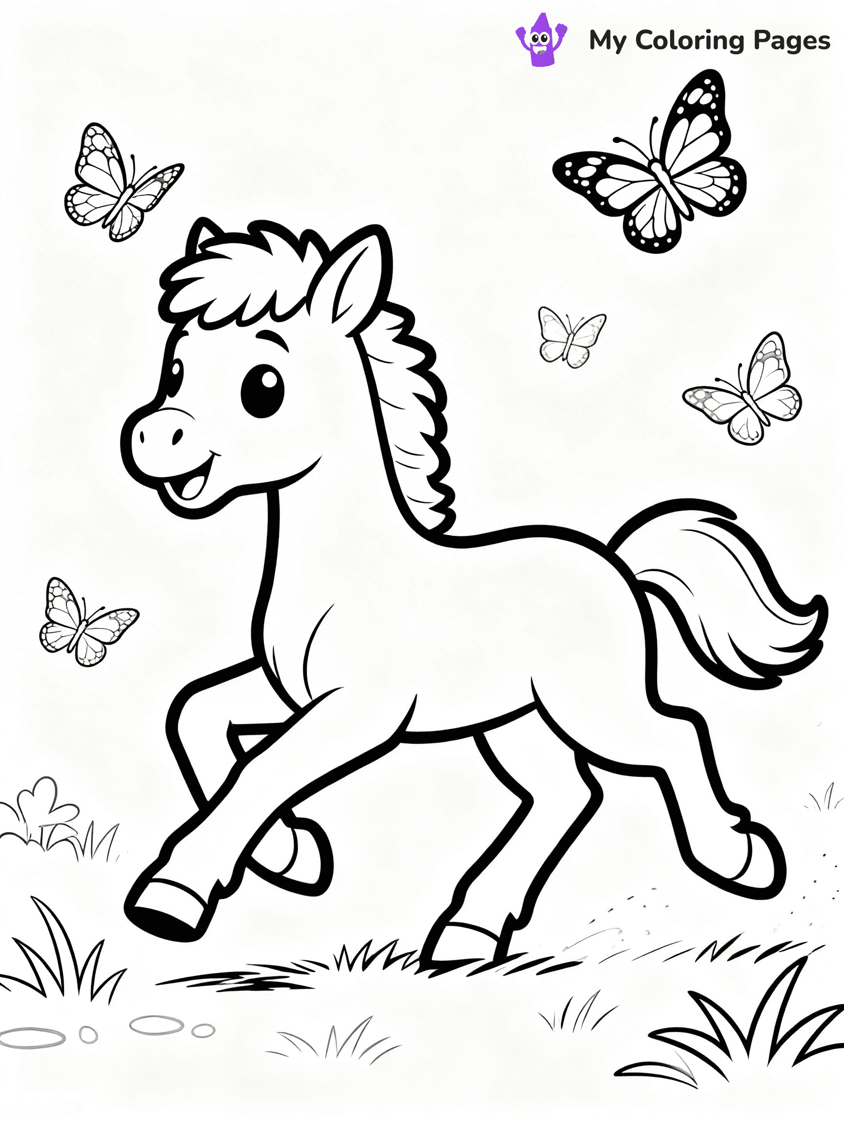 Cute Baby Horse Coloring Pages - 43