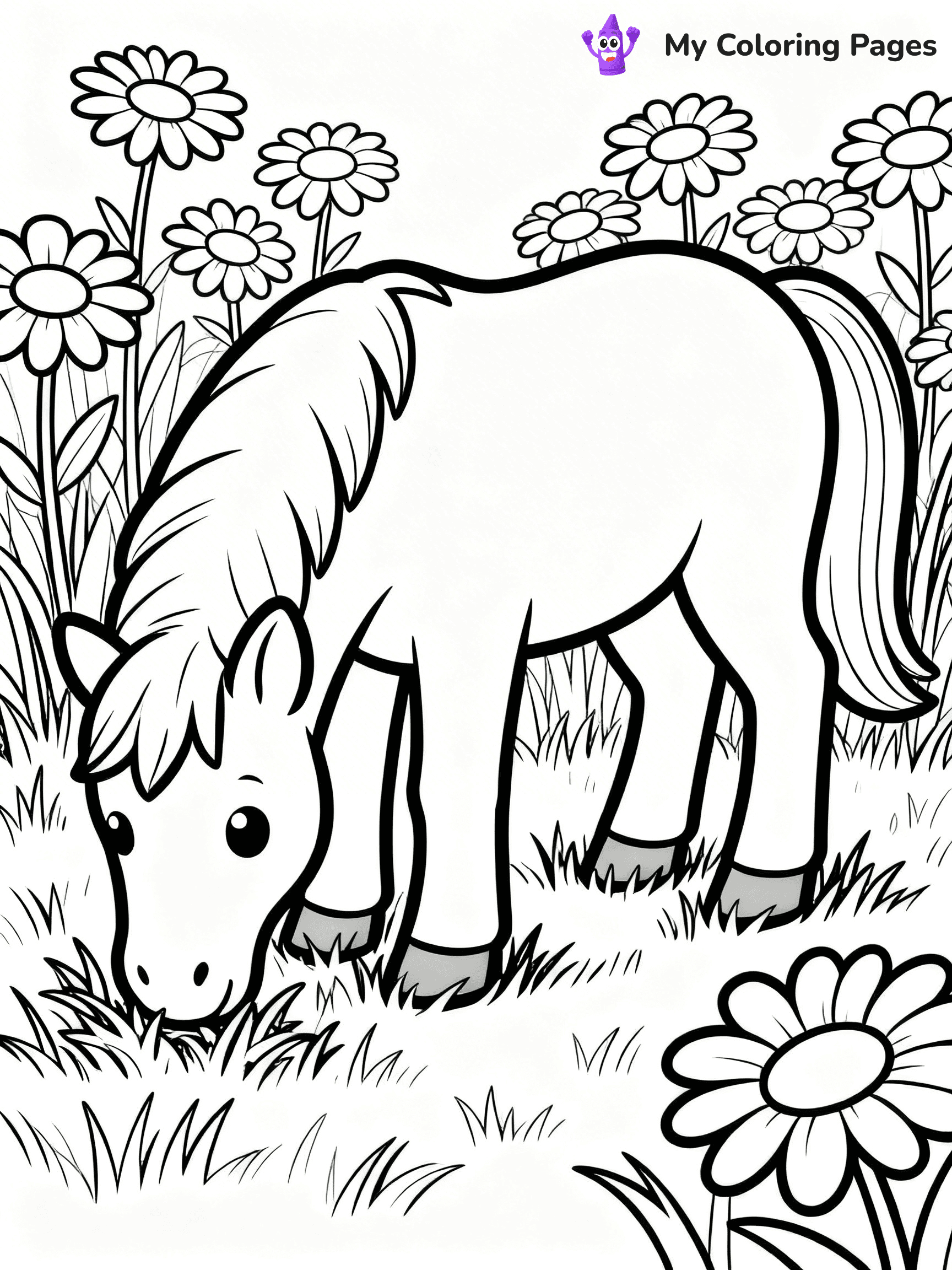 Cute Baby Horse Coloring Pages - 39
