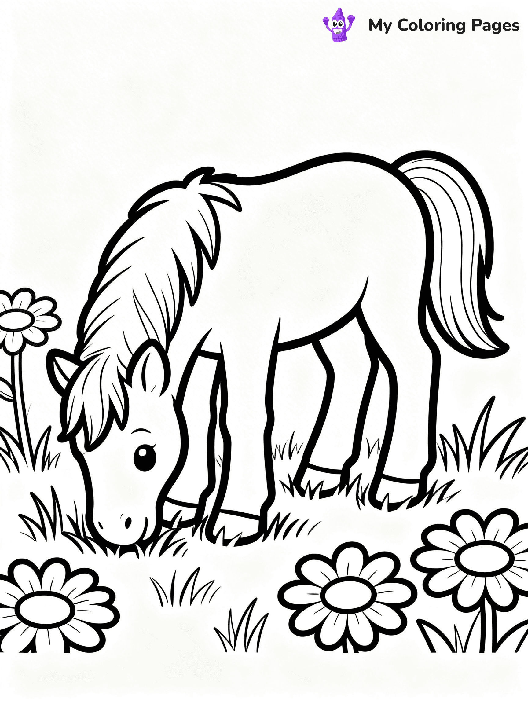 Cute Baby Horse Coloring Pages - 38
