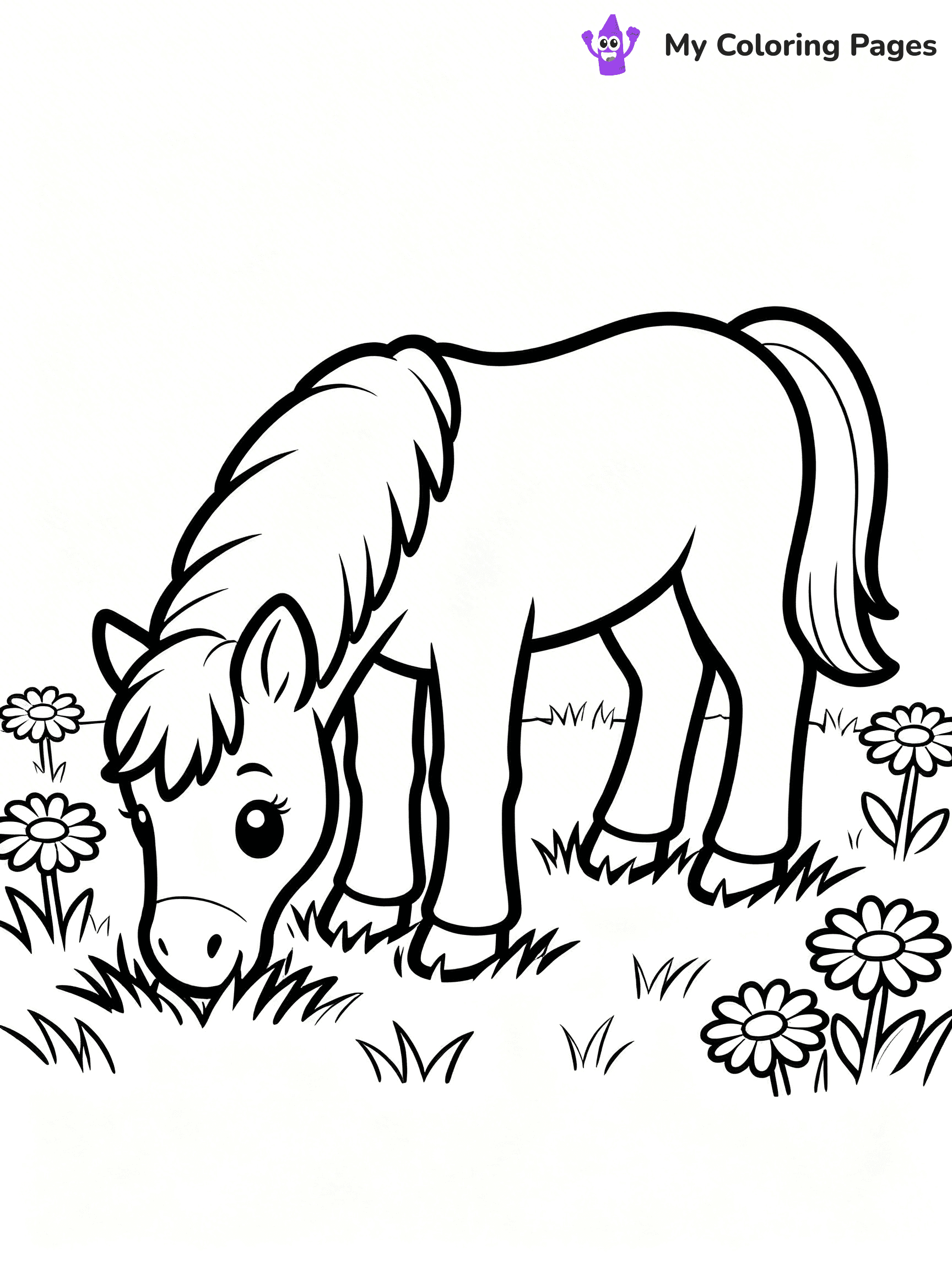 Cute Baby Horse Coloring Pages - 37