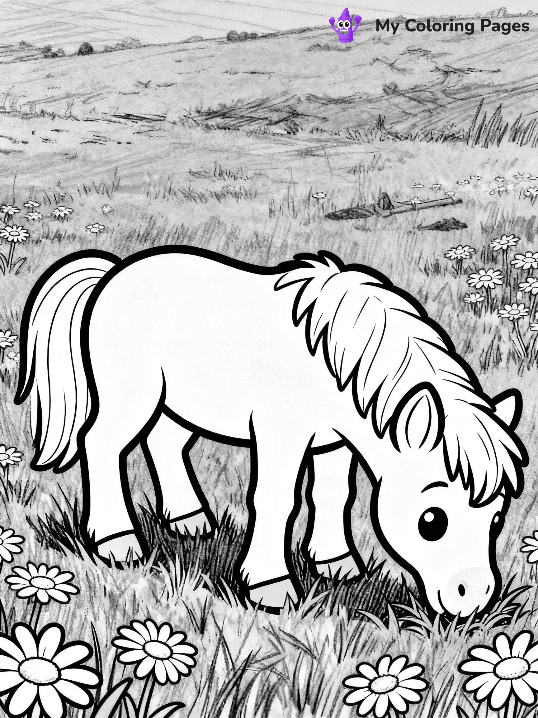 Cute Baby Horse Coloring Pages - 35