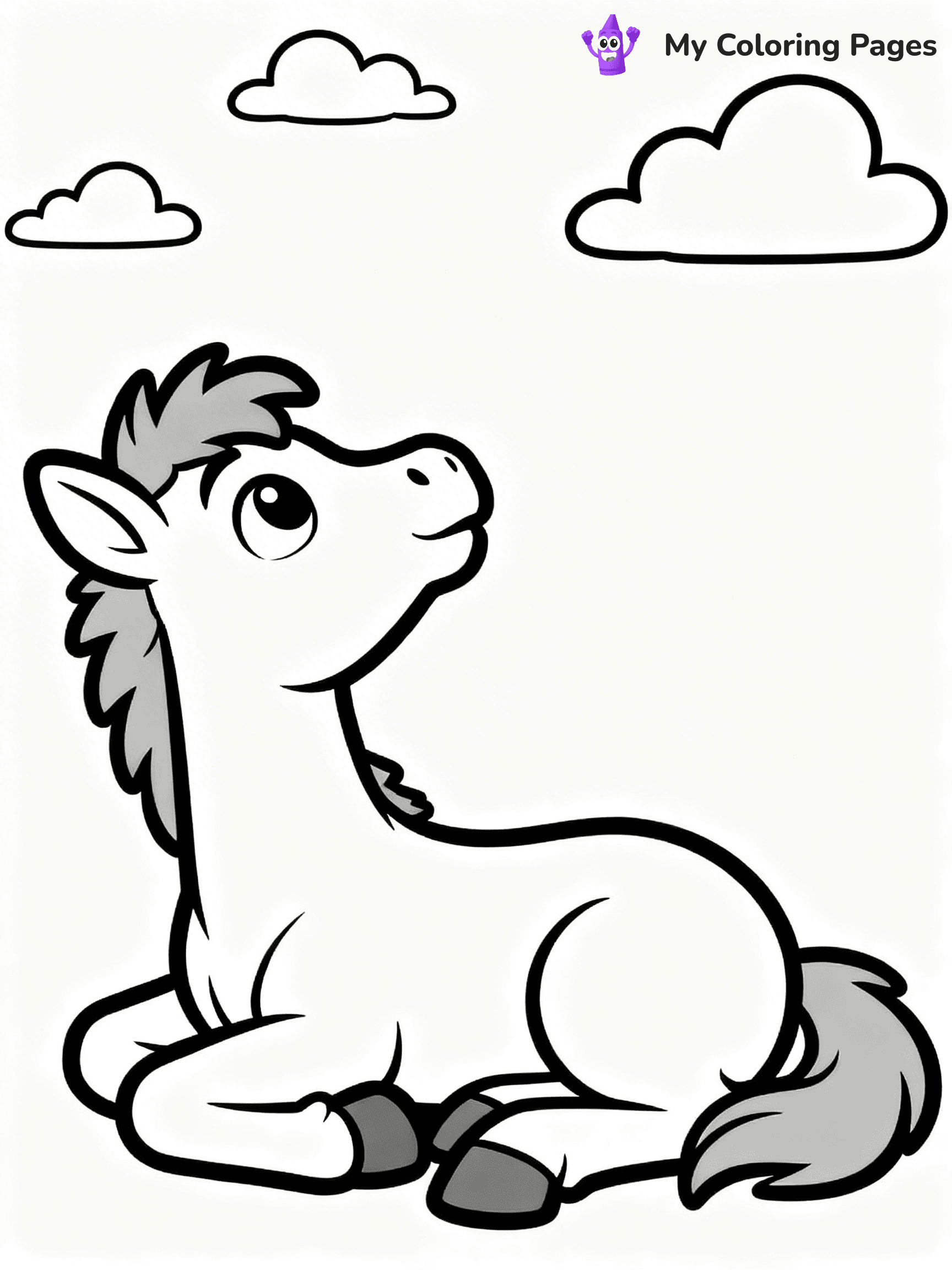 Cute Baby Horse Coloring Pages - 34