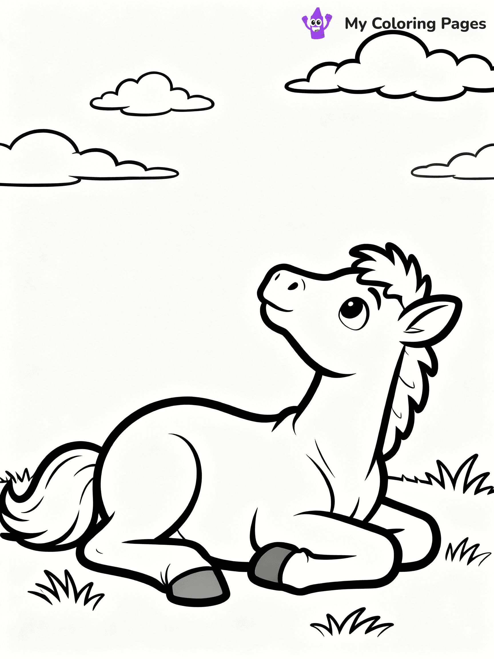 Cute Baby Horse Coloring Pages - 30