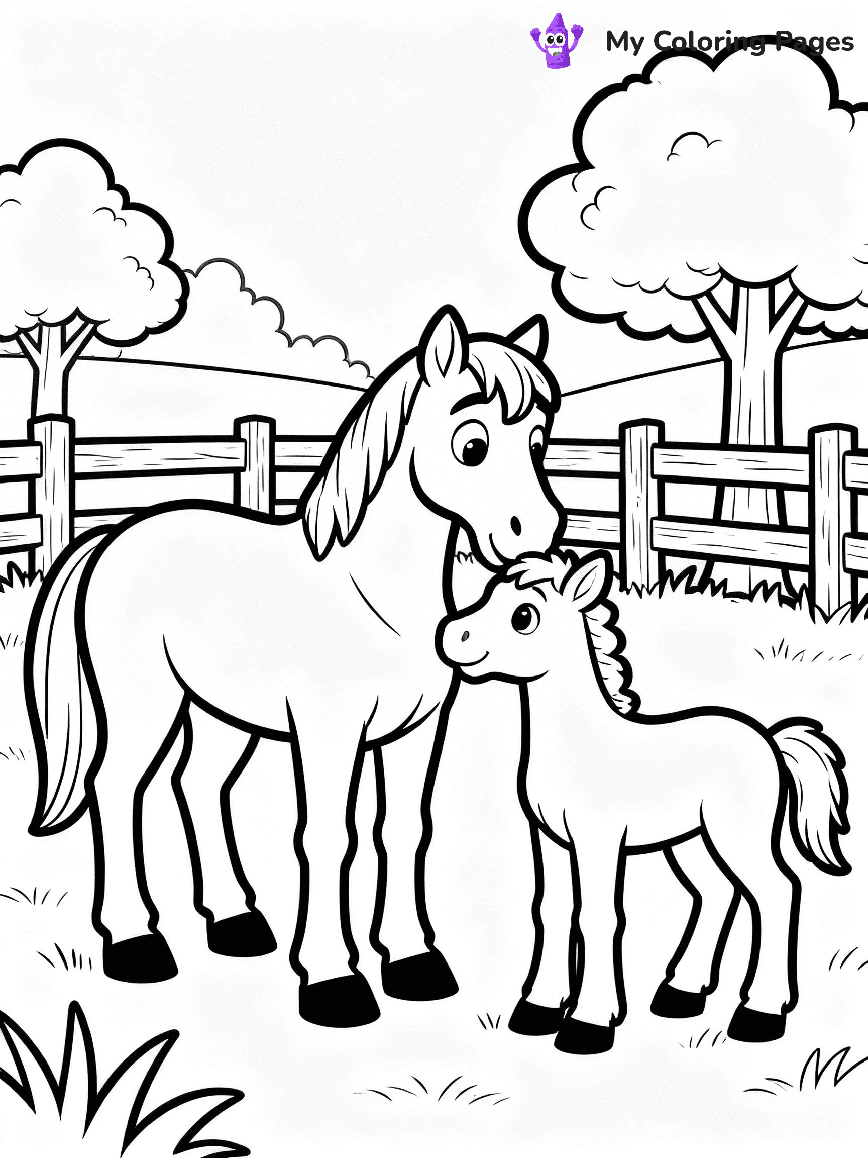 Cute Baby Horse Coloring Pages - 24