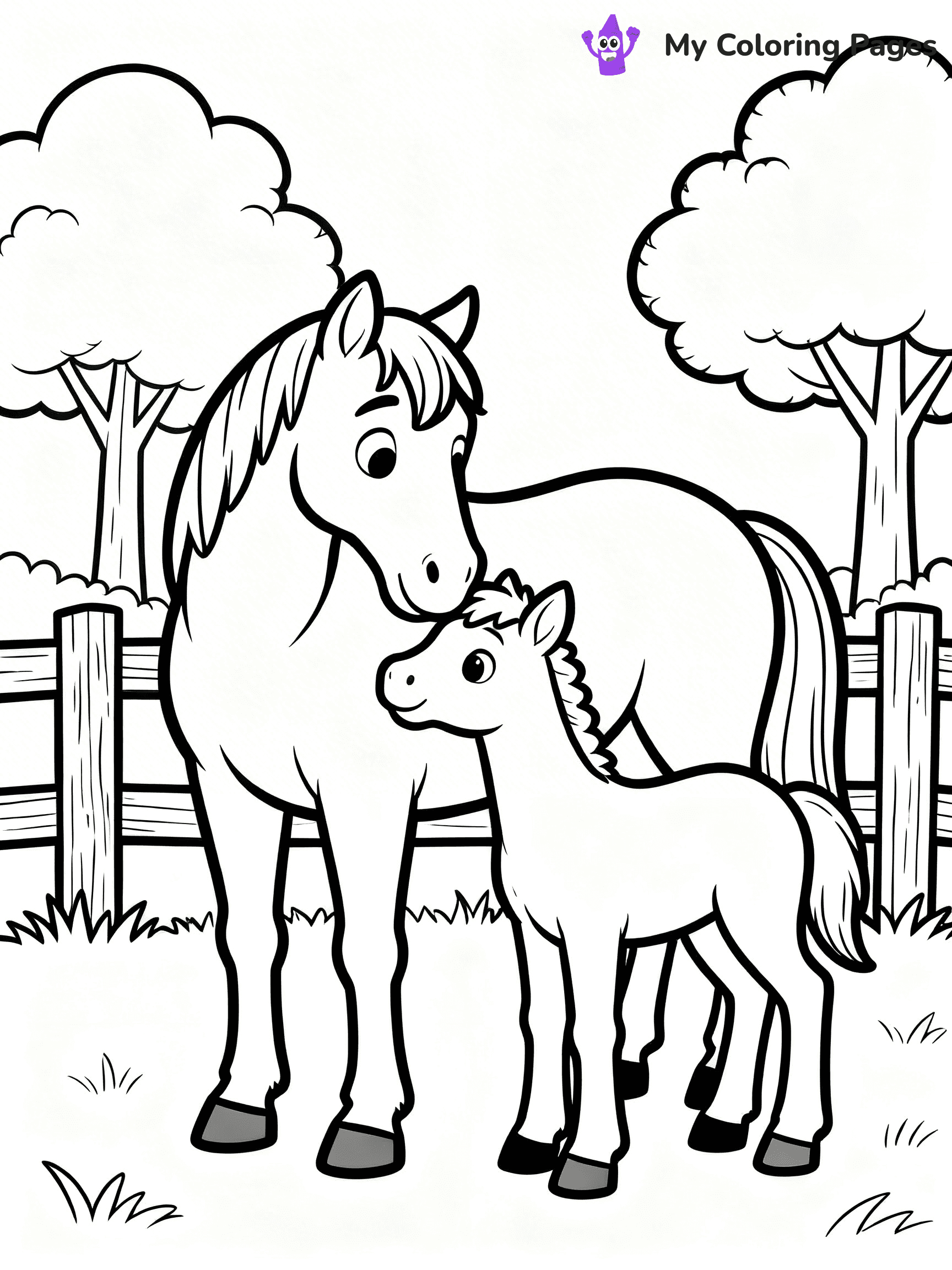 Cute Baby Horse Coloring Pages - 22