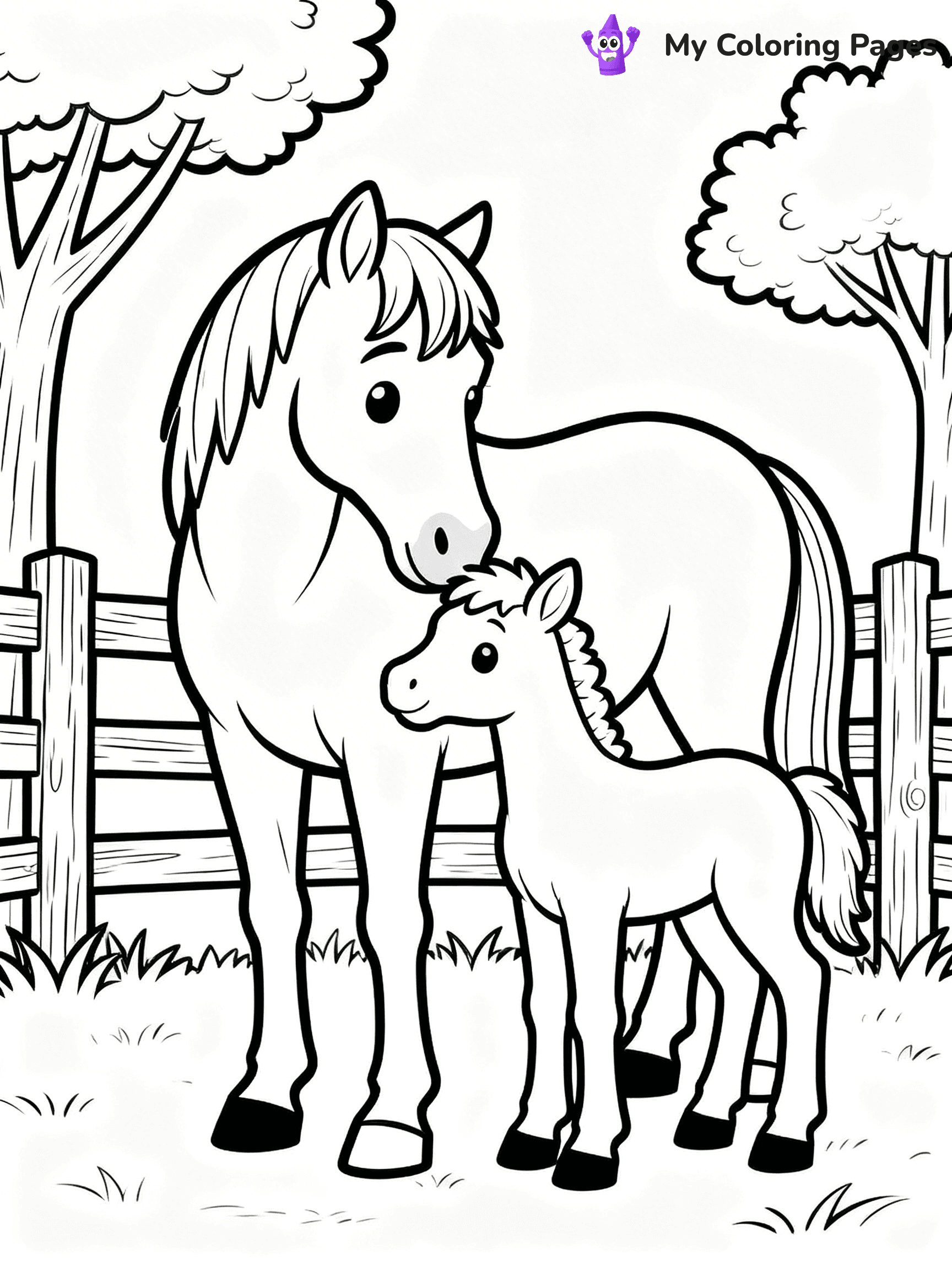 Cute Baby Horse Coloring Pages - 21