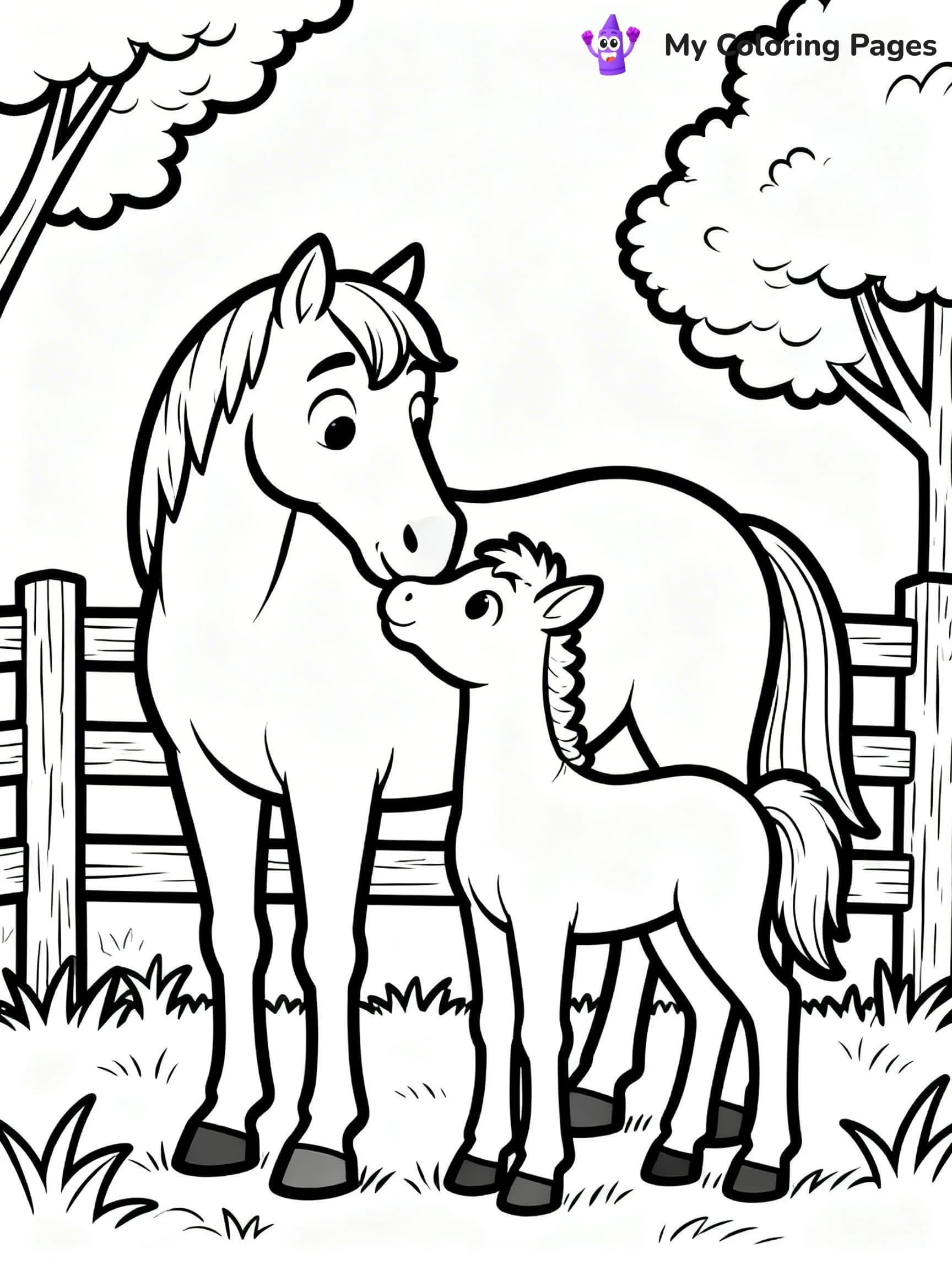 Cute Baby Horse Coloring Pages - 18
