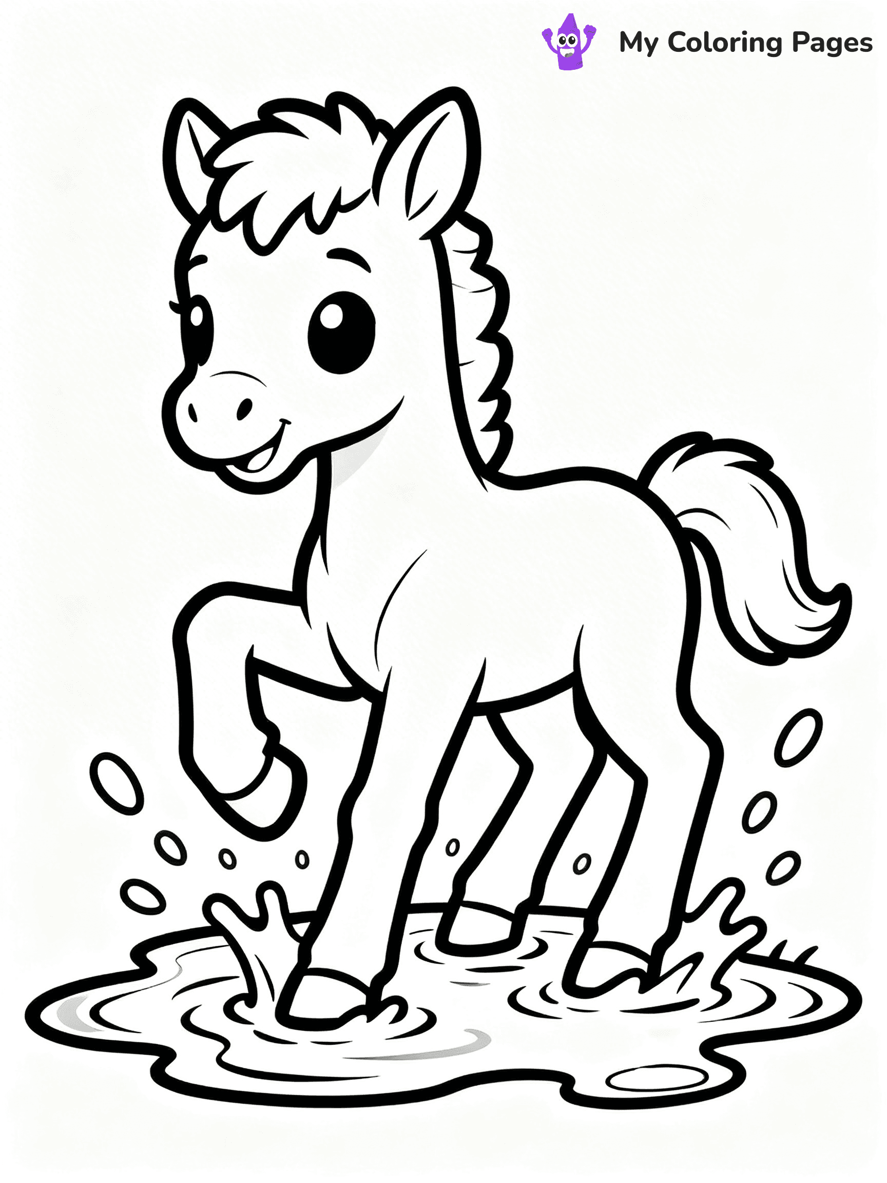 Cute Baby Horse Coloring Pages - 10