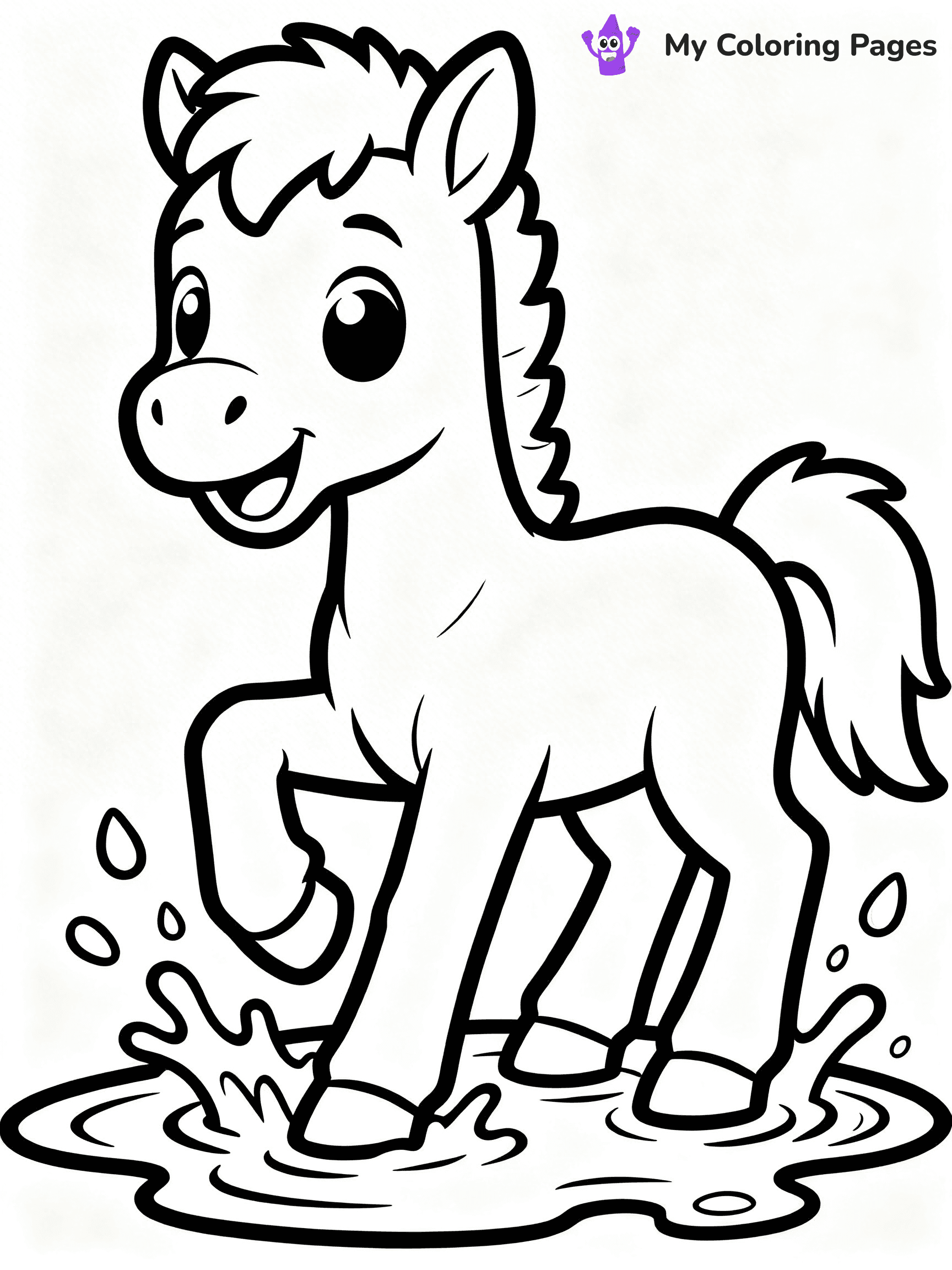 Cute Baby Horse Coloring Pages - 9