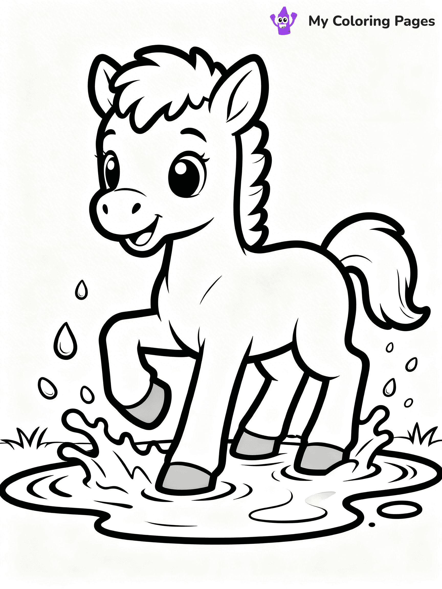 Cute Baby Horse Coloring Pages - 8