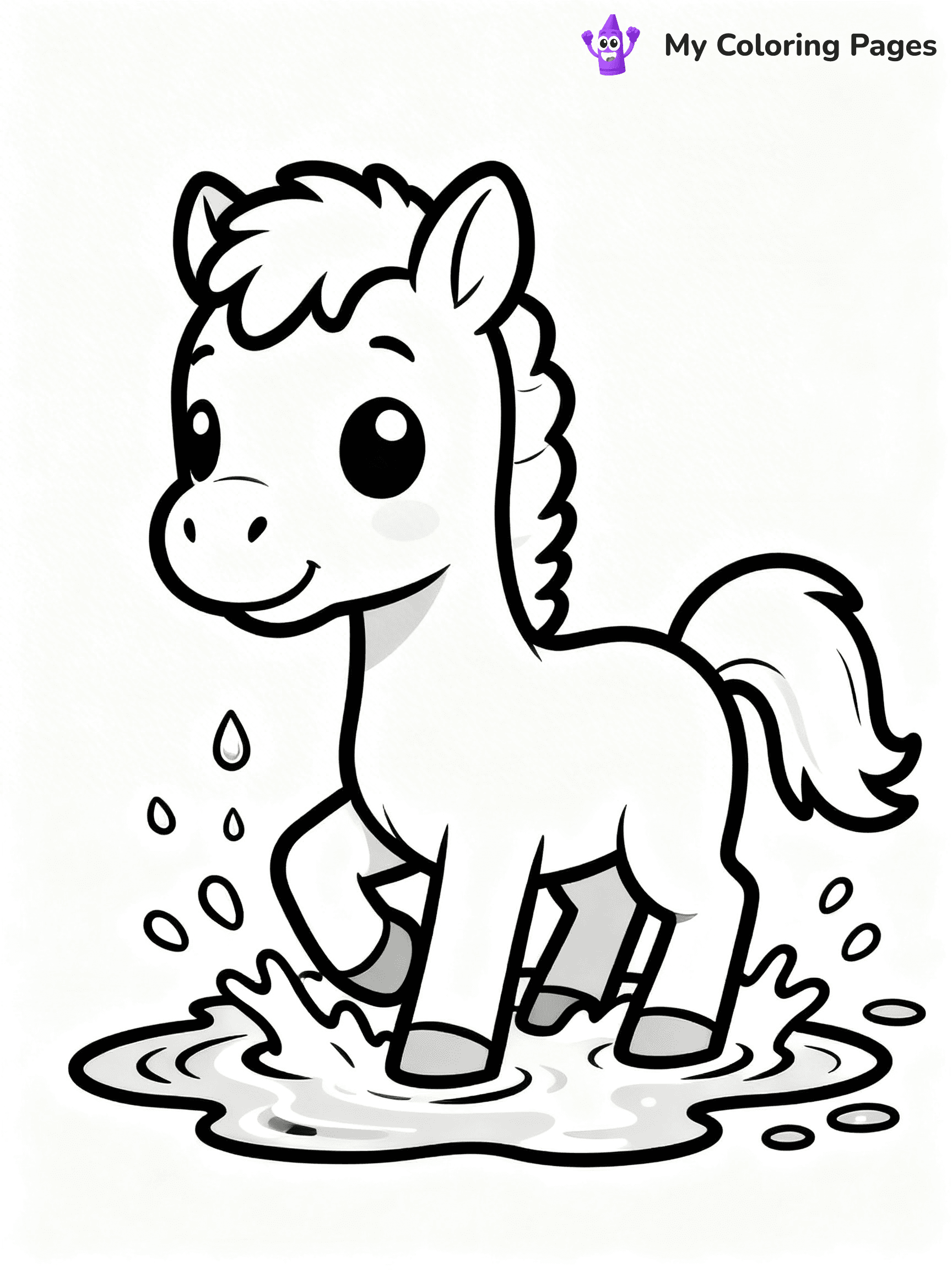 Cute Baby Horse Coloring Pages - 7
