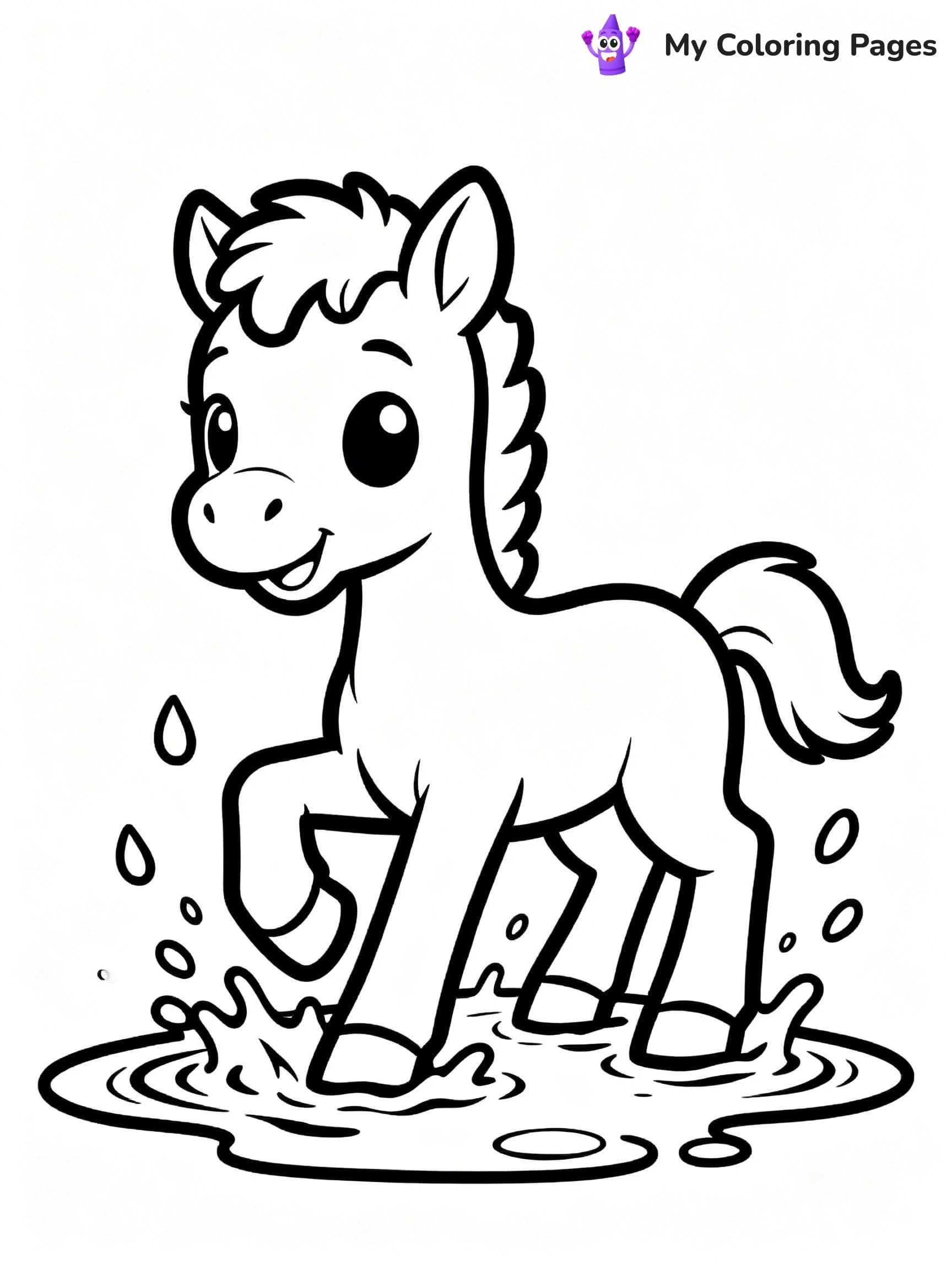 Cute Baby Horse Coloring Pages - 6