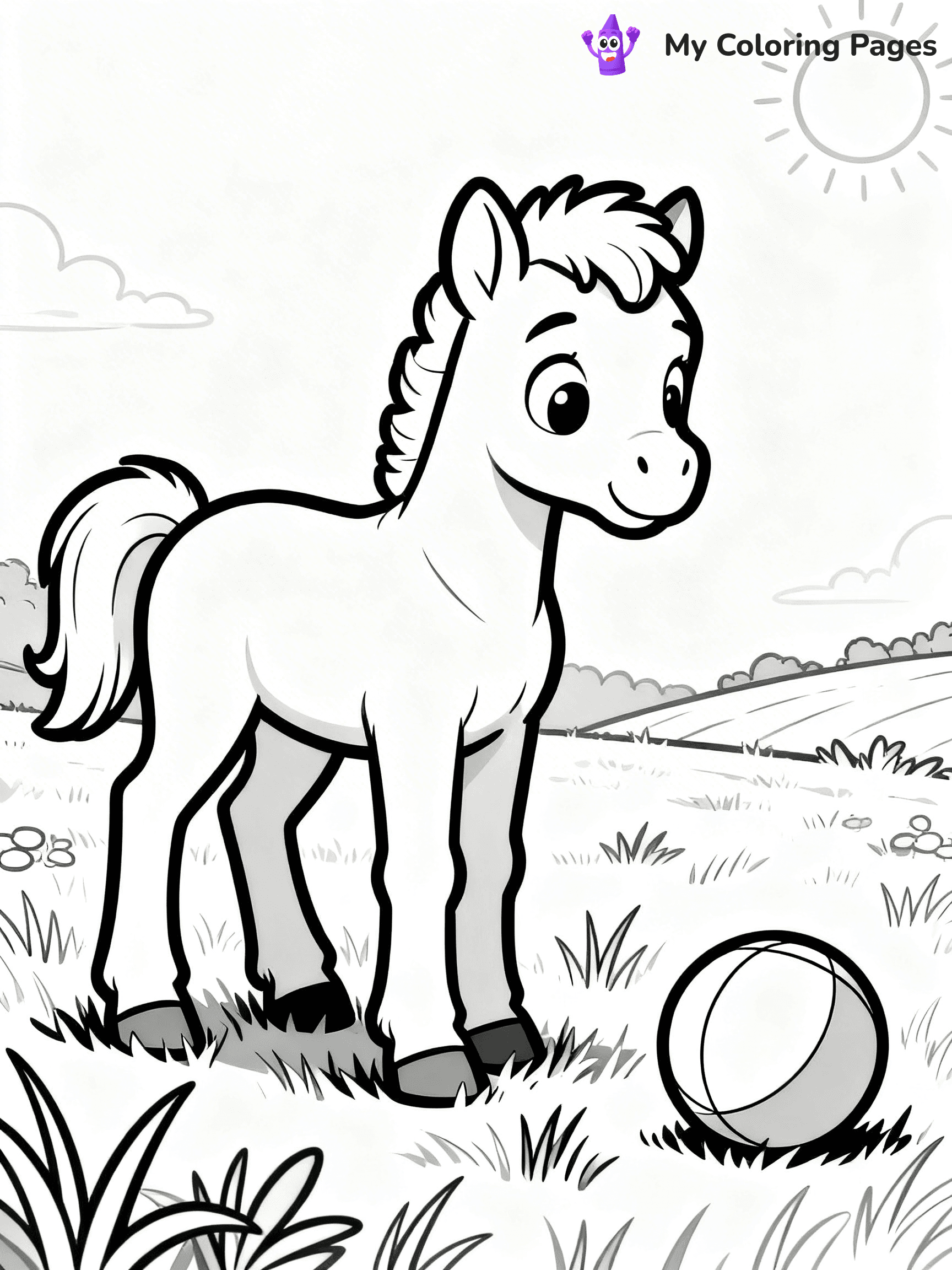 Cute Baby Horse Coloring Pages - 4