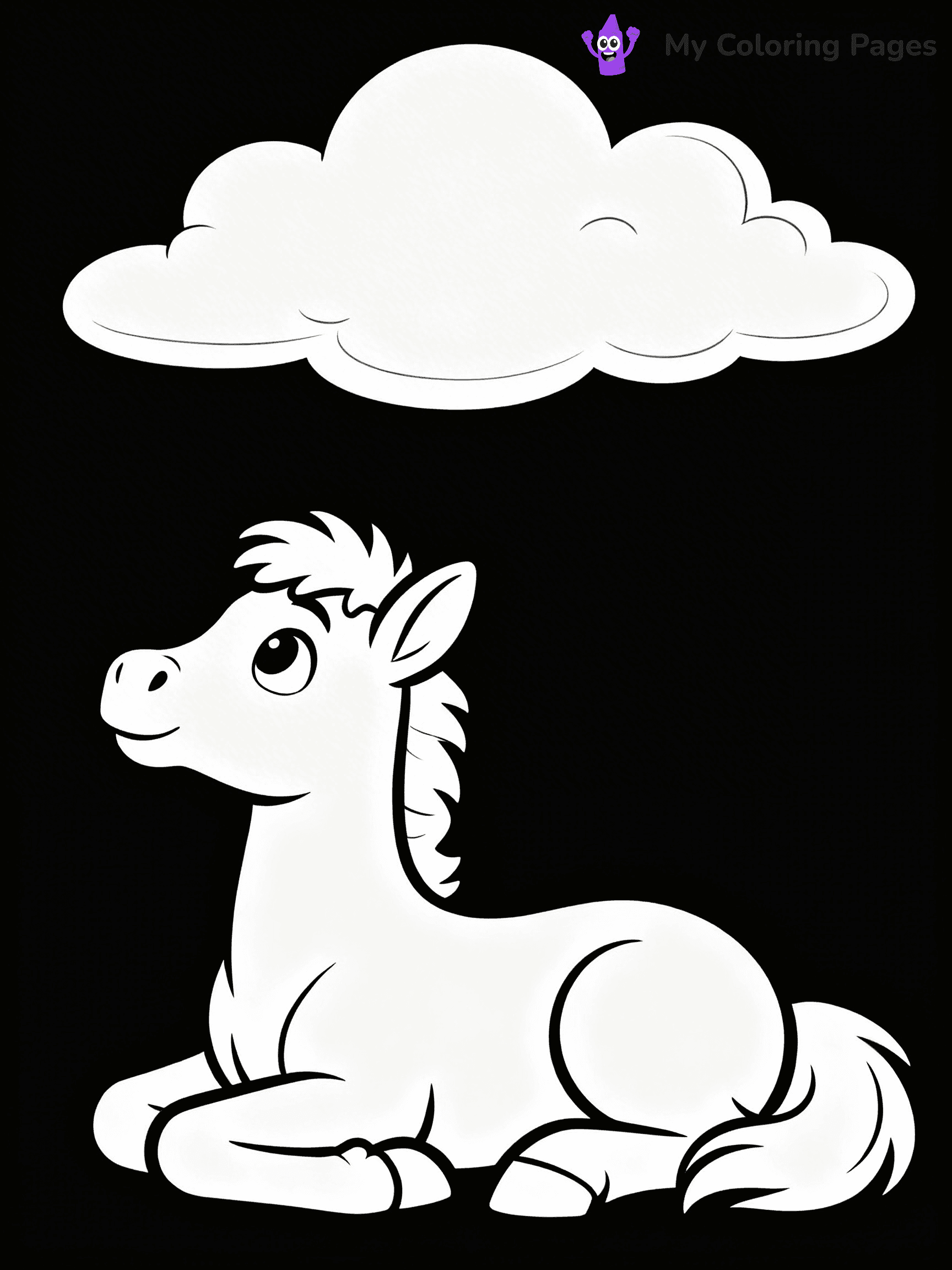 Cute Baby Horse Coloring Pages - 1