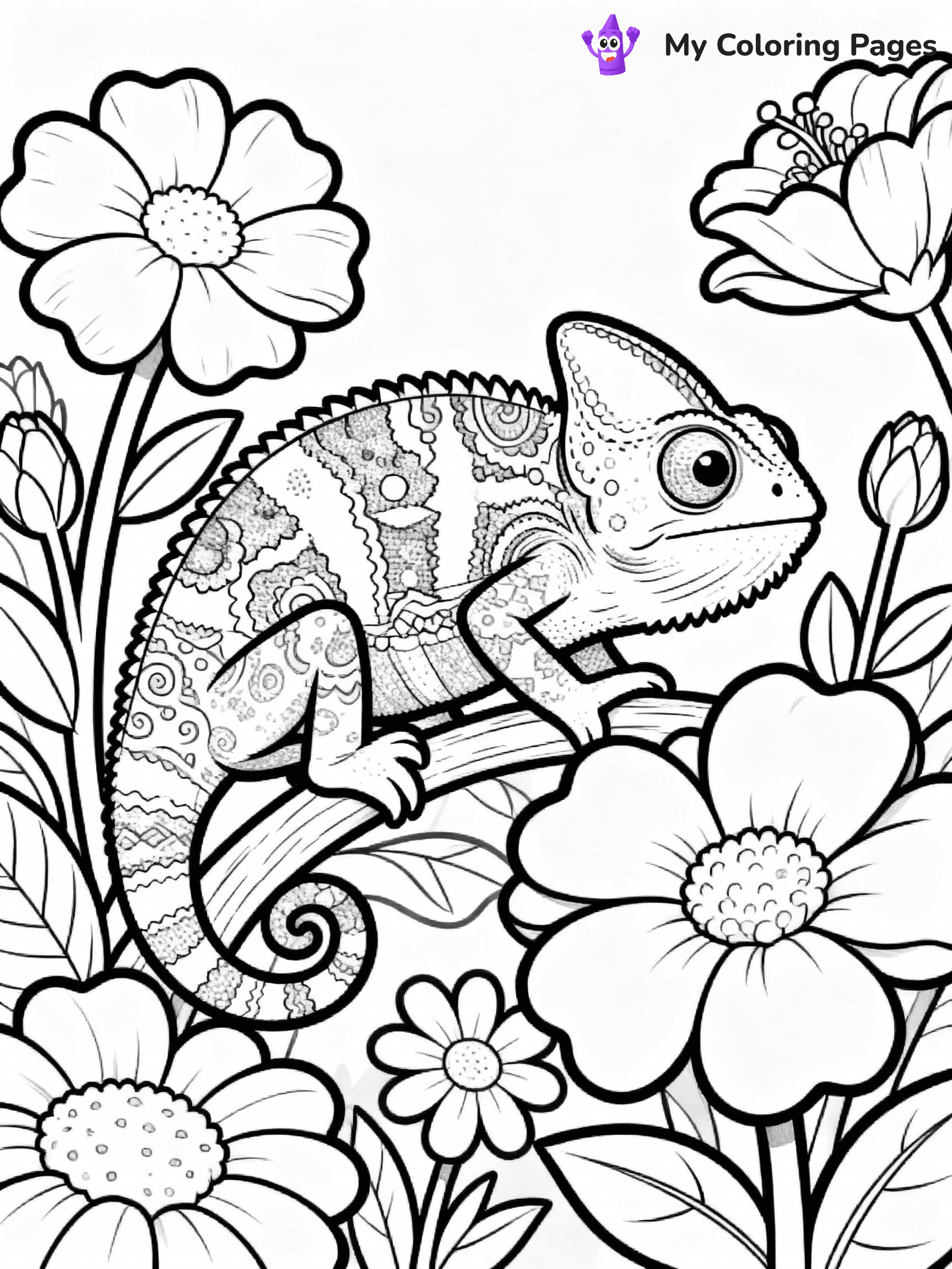 Chameleon Coloring Pages - 21