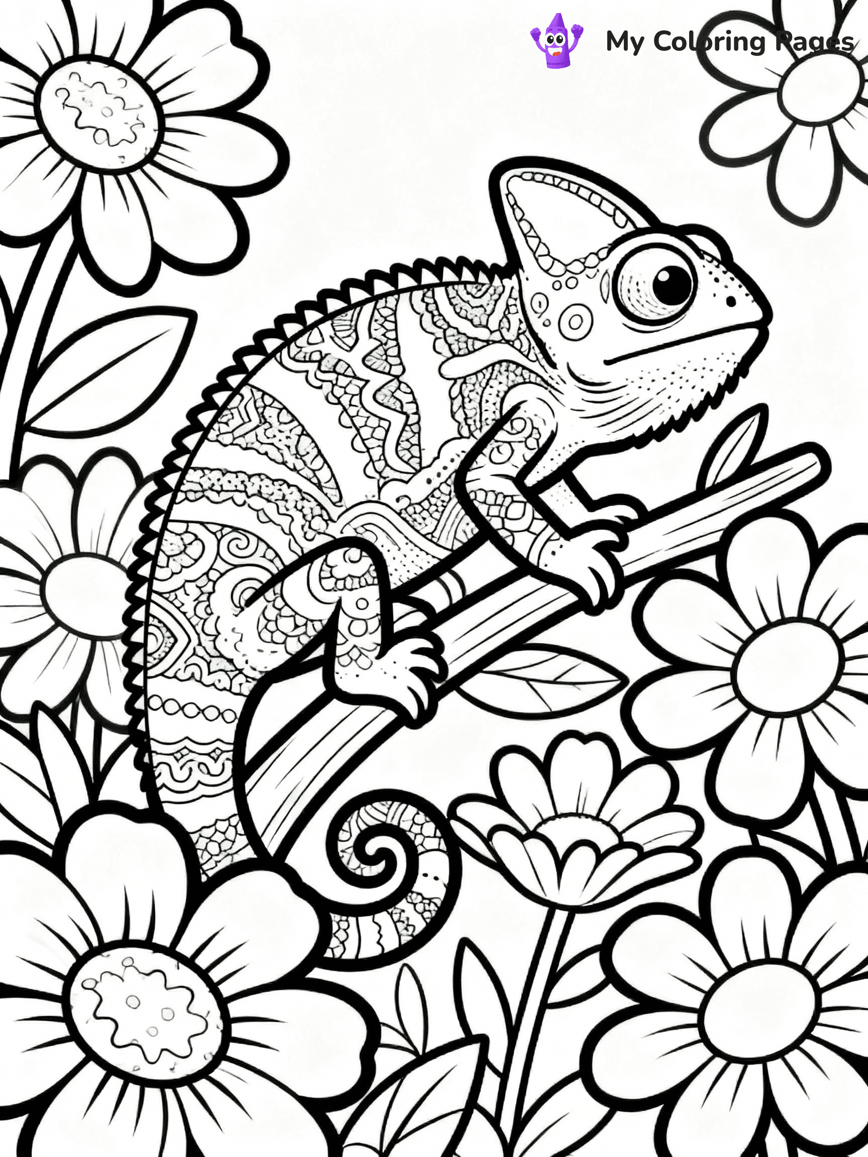 Chameleon Coloring Pages - 19