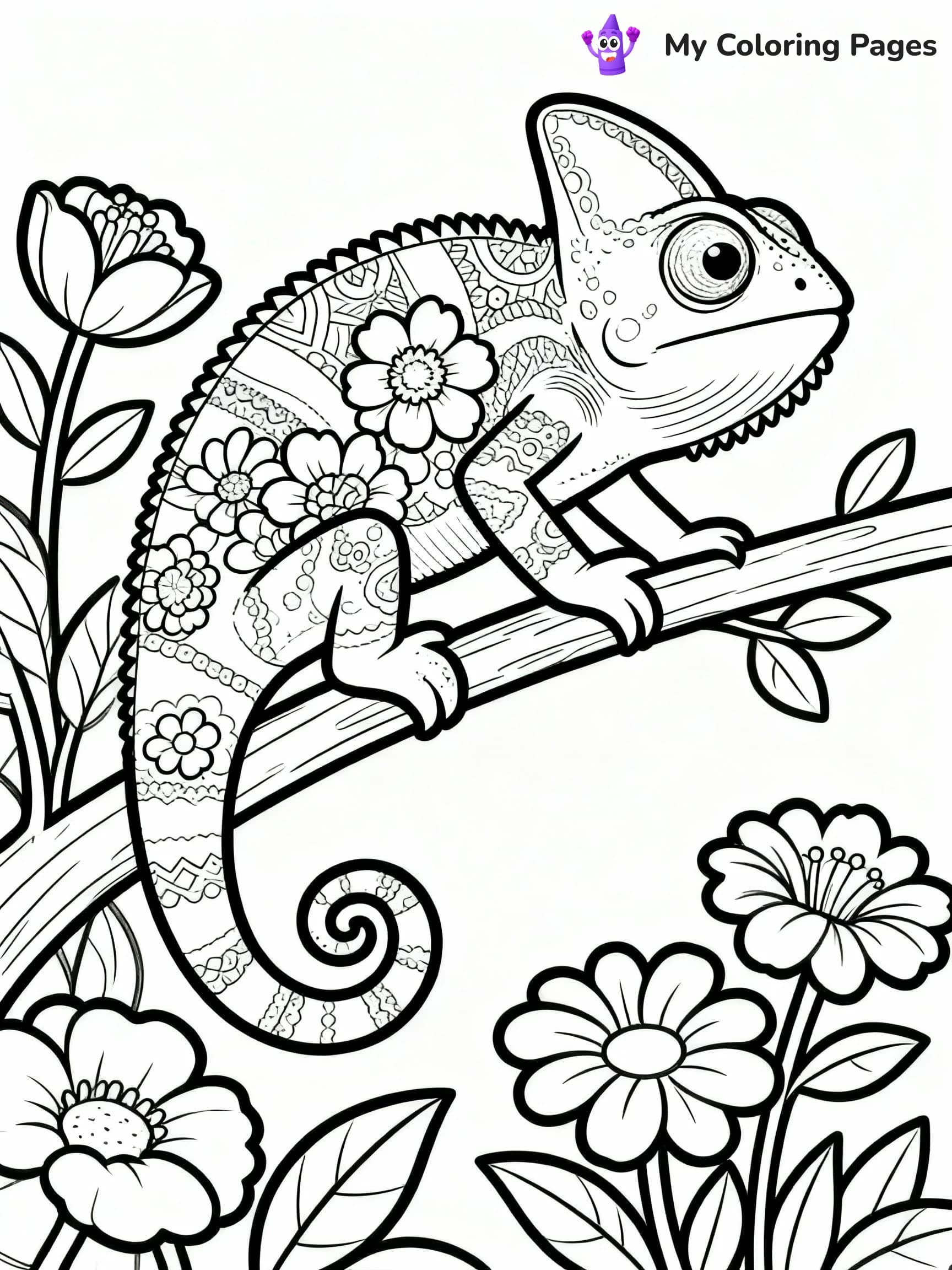 Chameleon Coloring Pages - 18