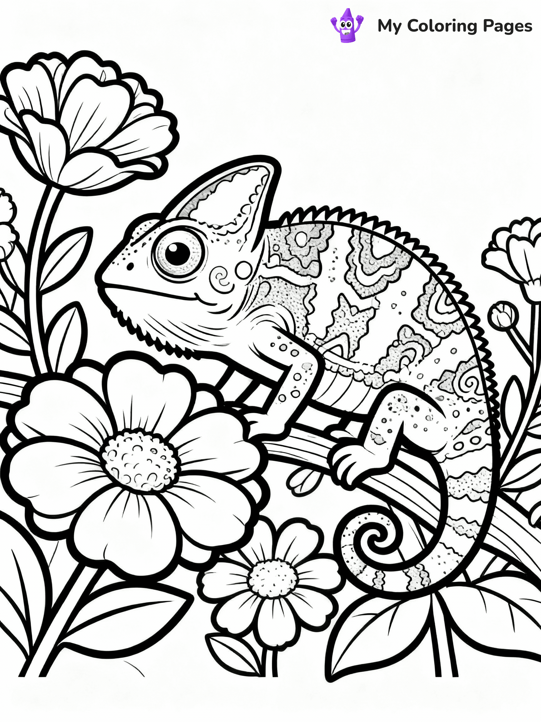 Chameleon Coloring Pages - 17