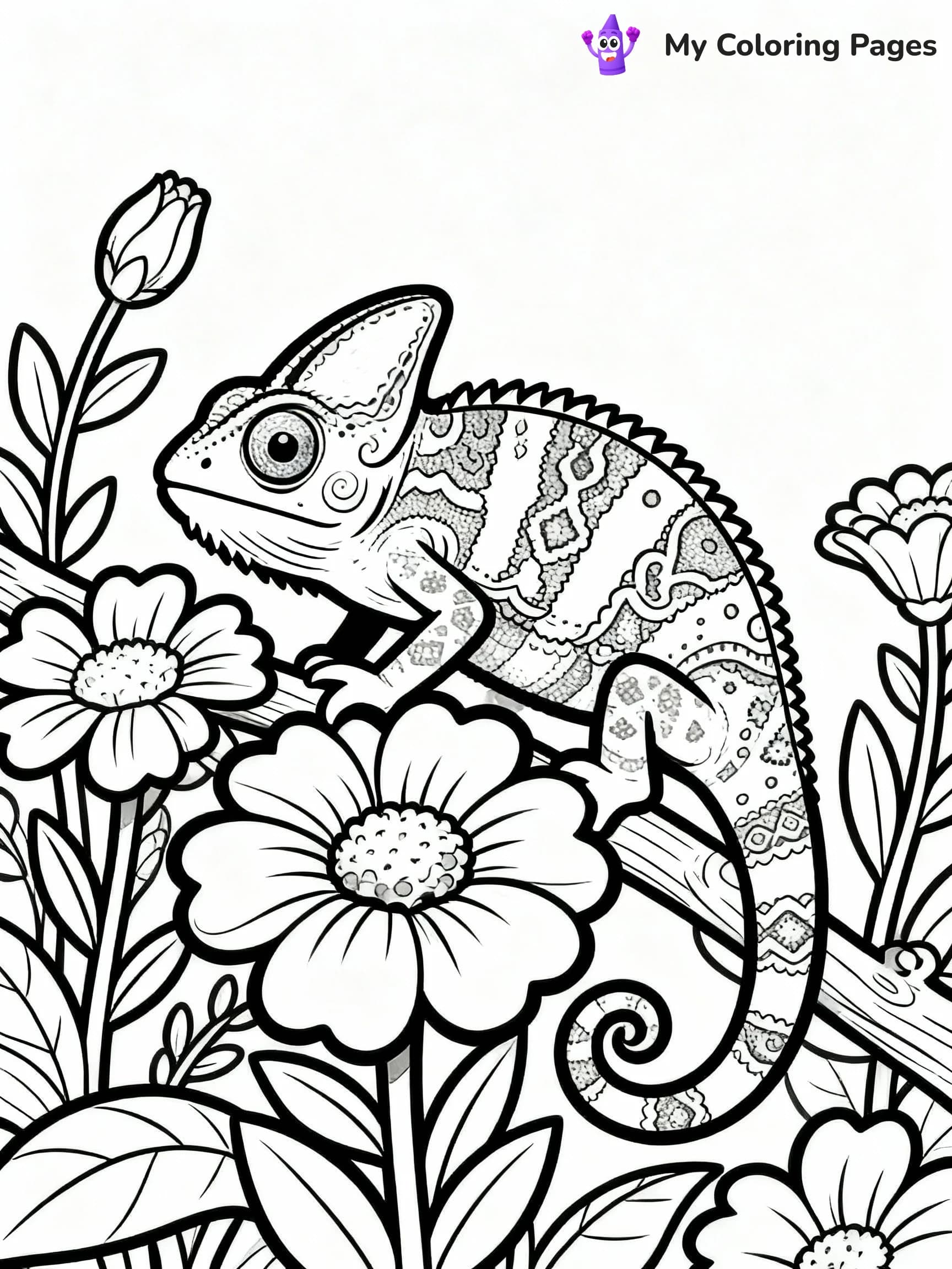 Chameleon Coloring Pages - 16