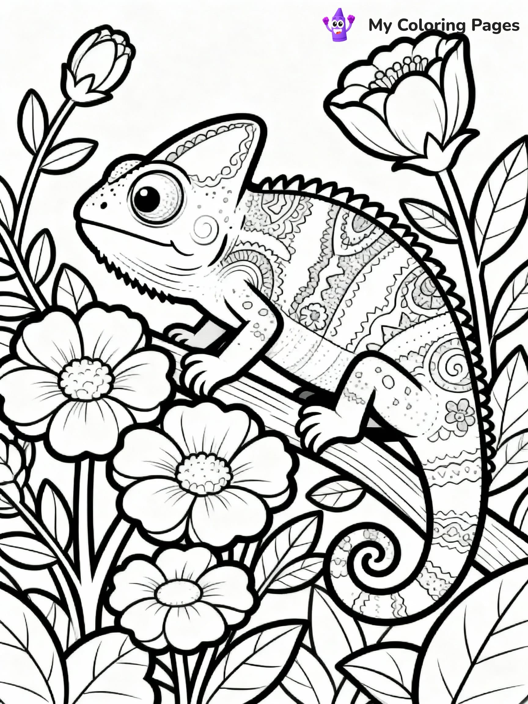 Chameleon Coloring Pages - 15