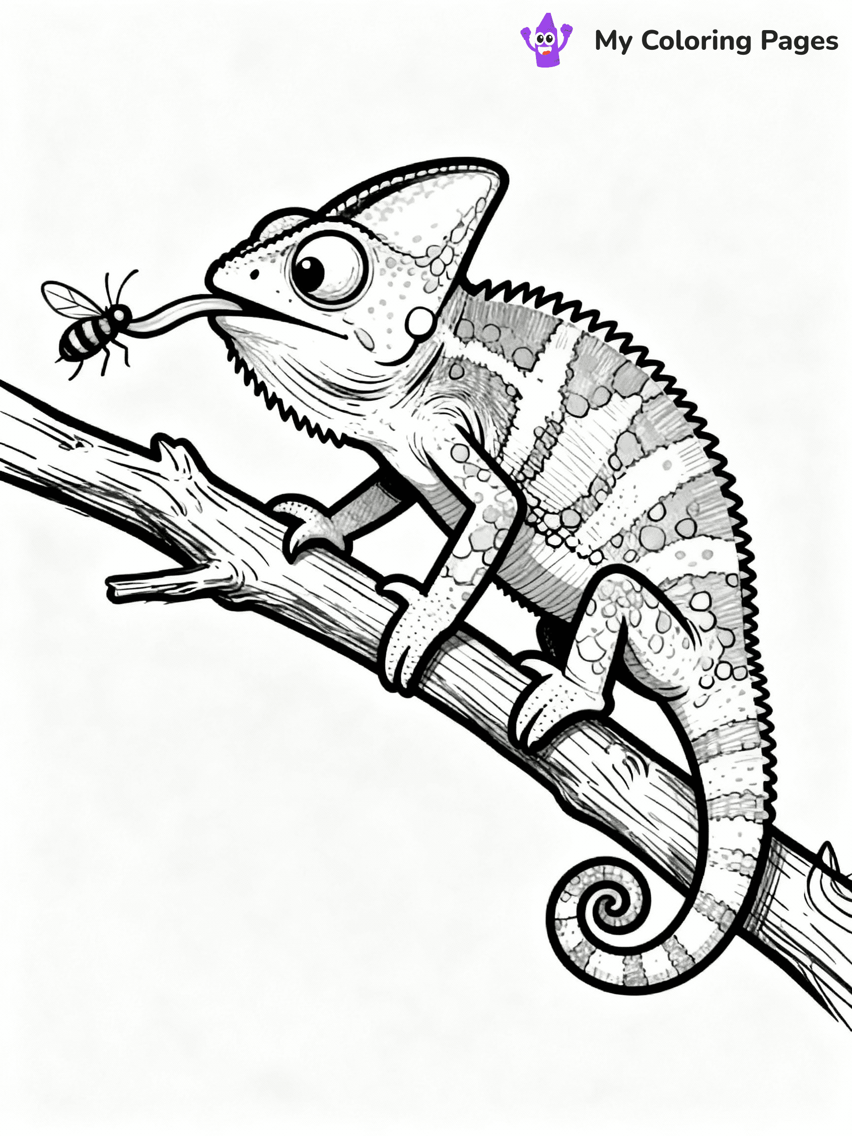 Chameleon Coloring Pages - 9